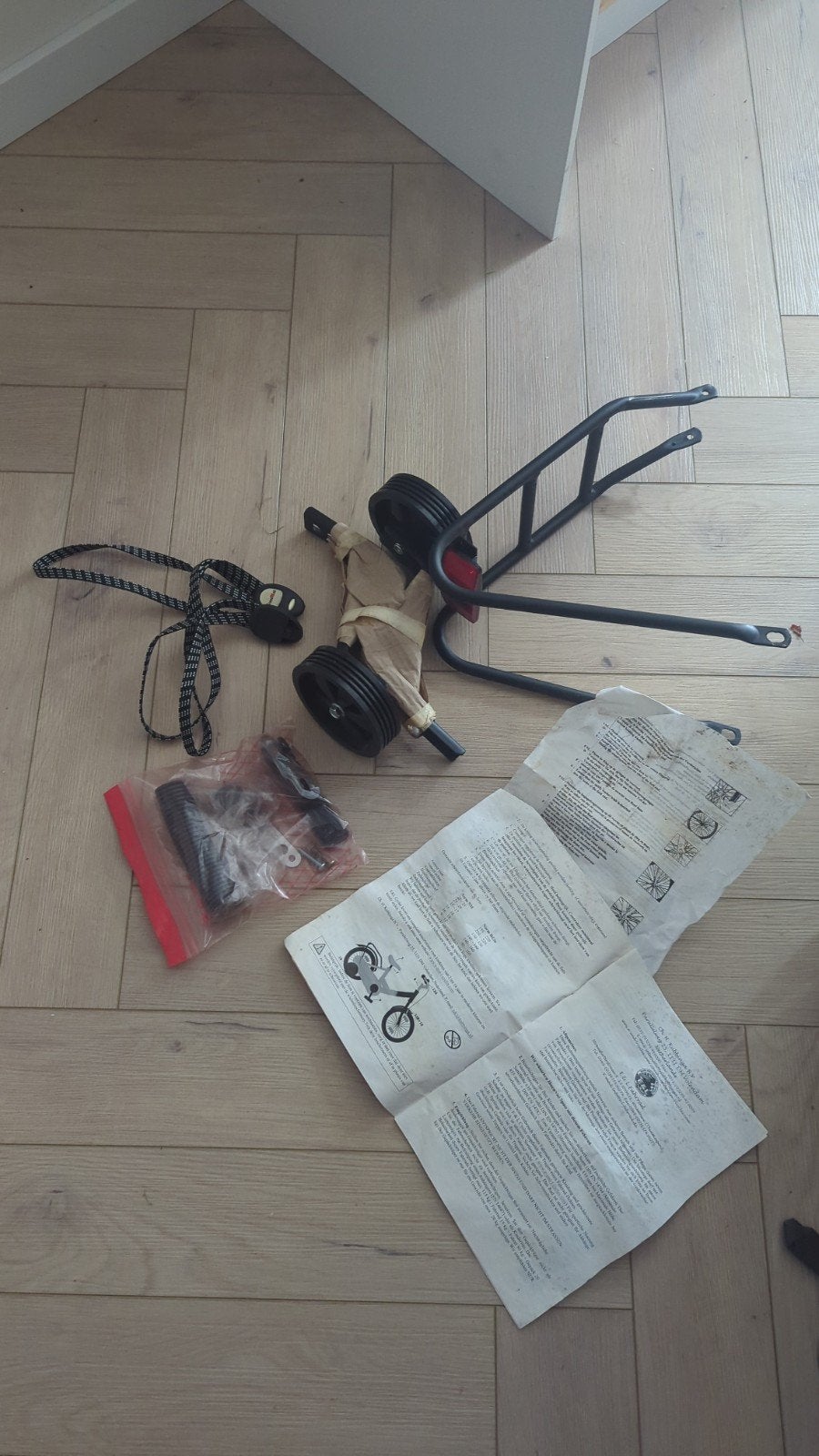 Kinderfiets onderdelen; bagedrager, zijwieltjes, Ophalen, Gebruikt, Minder dan 16 inch, Zijwieltjes