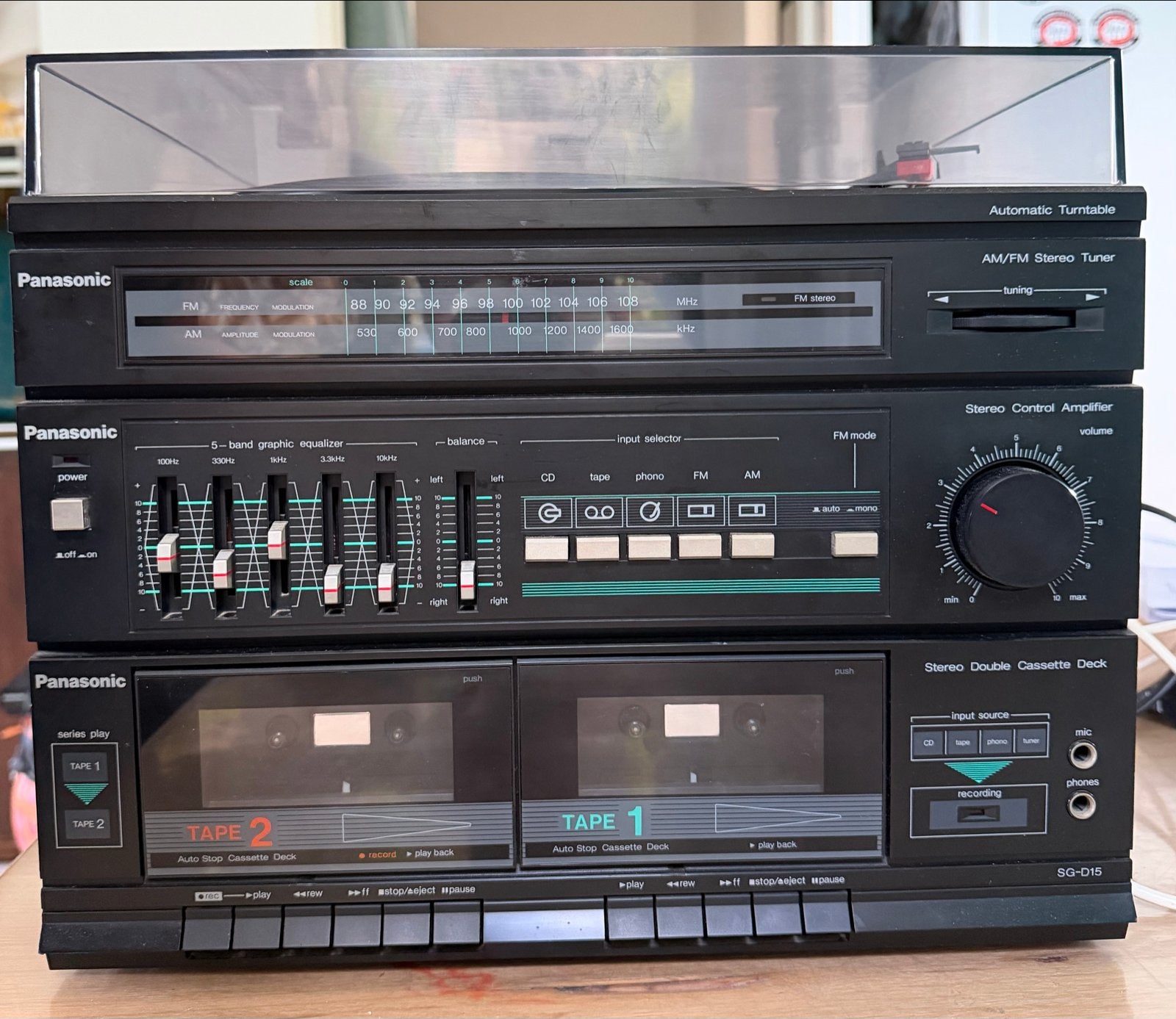 Vintage Panasonic Hifi set: Platenspeler, Tuner, Versterker, Audio, Tv en Foto, Ophalen of Verzenden, Gebruikt, Cassettedeck, Losse componenten