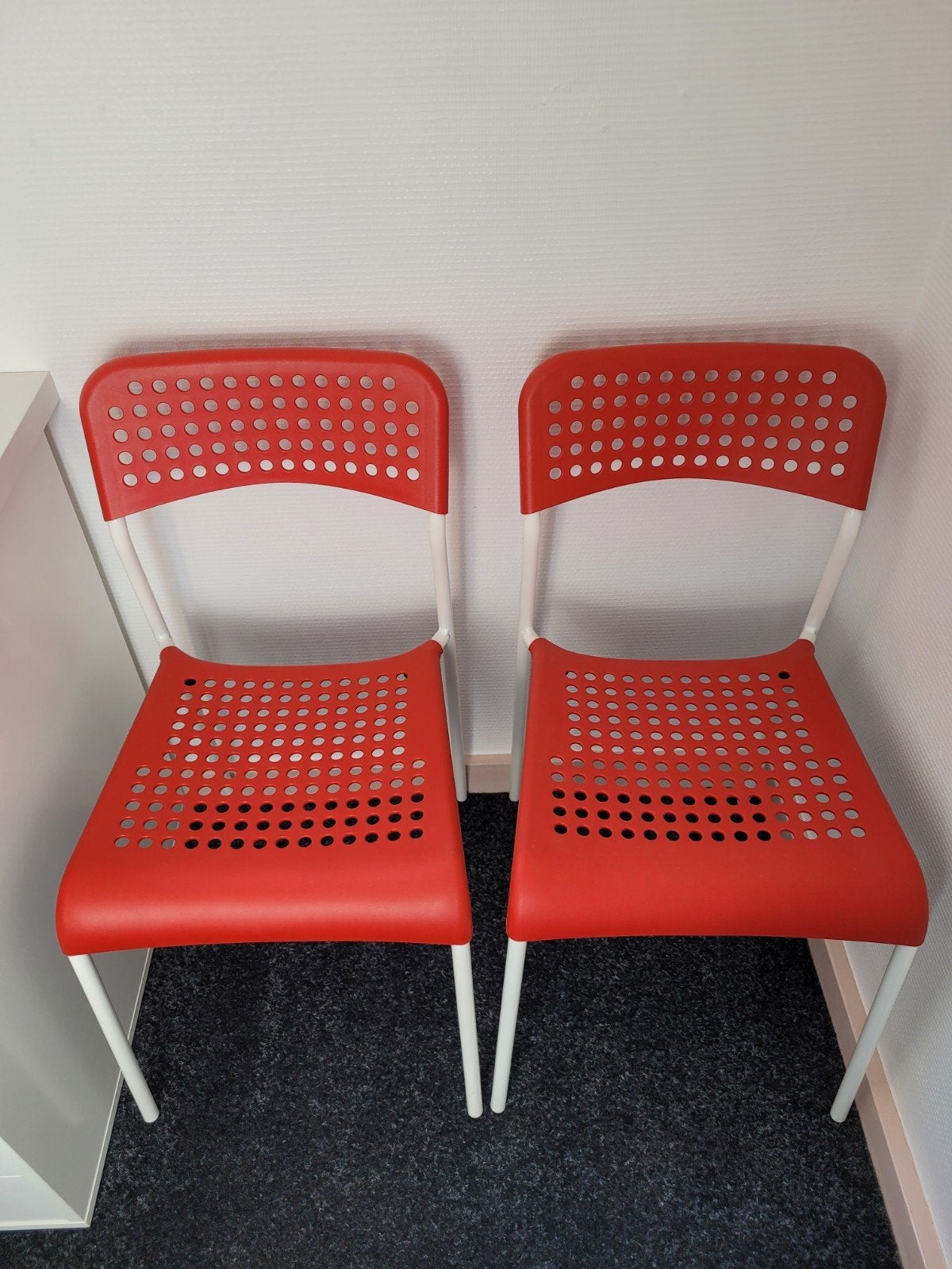 Set van 2 rode stoelen - IKEA Adde, Ophalen, Gebruikt, Twee, Modern