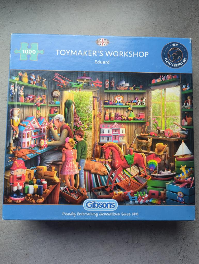 Gibsons Toymaker's Workshop Legpuzzel 1000 stukjes, Hobby en Vrije tijd, Ophalen of Verzenden, 500 t/m 1500 stukjes, Zo goed als nieuw