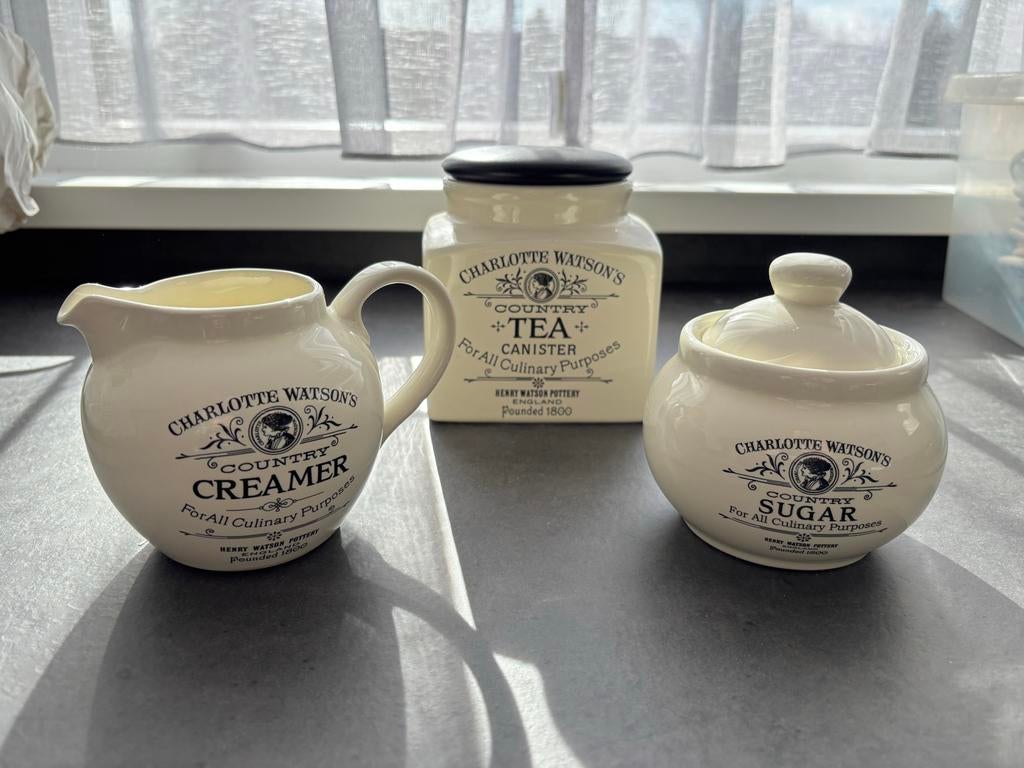 Charlotte Watson servies: Tea, Sugar, Creamer, Keramiek, Overige typen, Ophalen of Verzenden, Zo goed als nieuw
