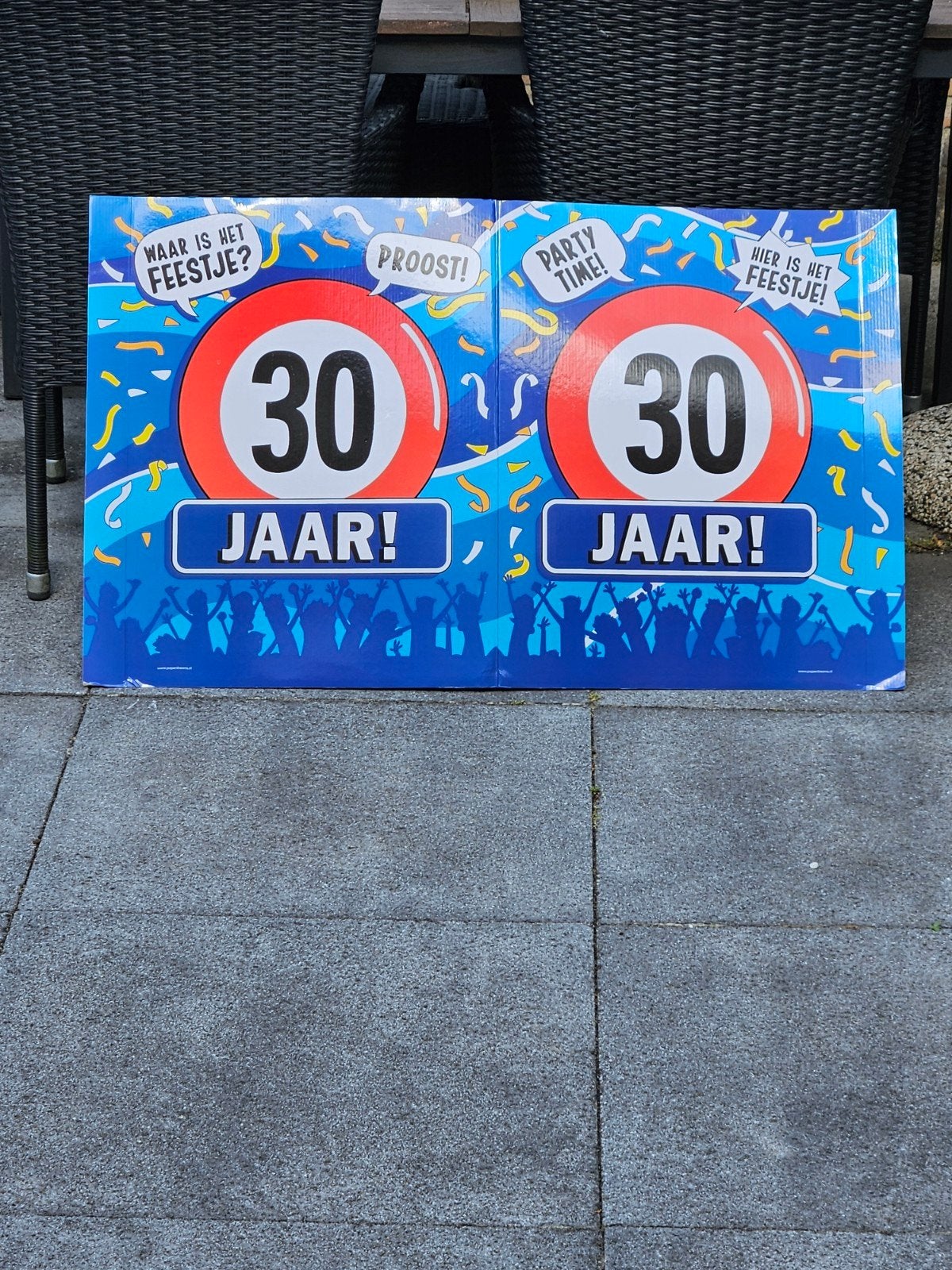 Dubbelzijdig 30 Jaar Feestbord - 100x60 cm, Ophalen, Nieuw, Versiering, Verjaardag