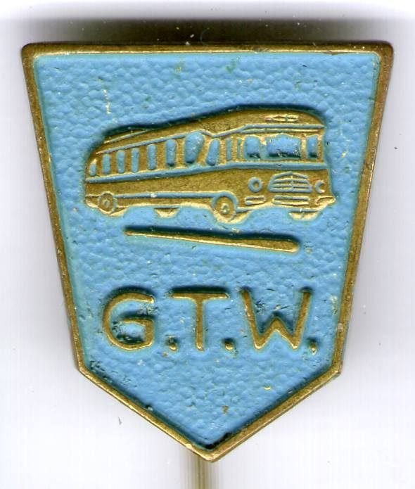 Gelderse Tramwegen GTW blauw op koper bussen speldje( X_141), Verzamelen, Speldjes, Pins en Buttons, Ophalen of Verzenden, Nieuw