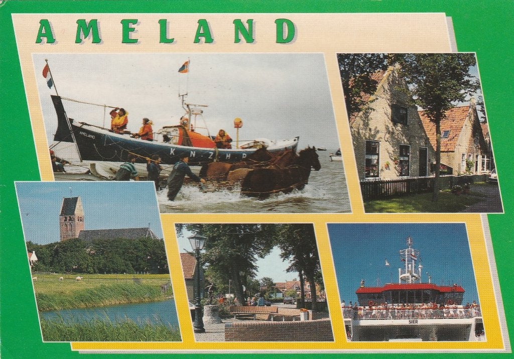 AMELAND Reddingsboot Toren Gevels, Verzenden, 1980 tot heden, Gelopen, Waddeneilanden