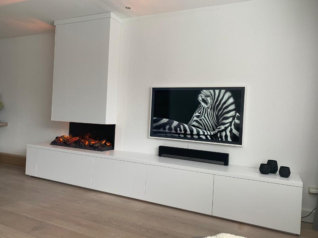 haard tv meubel tv meubel zwevend met elektrische haard, Huis en Inrichting, Kasten | Televisiemeubels, Overige materialen, Nieuw