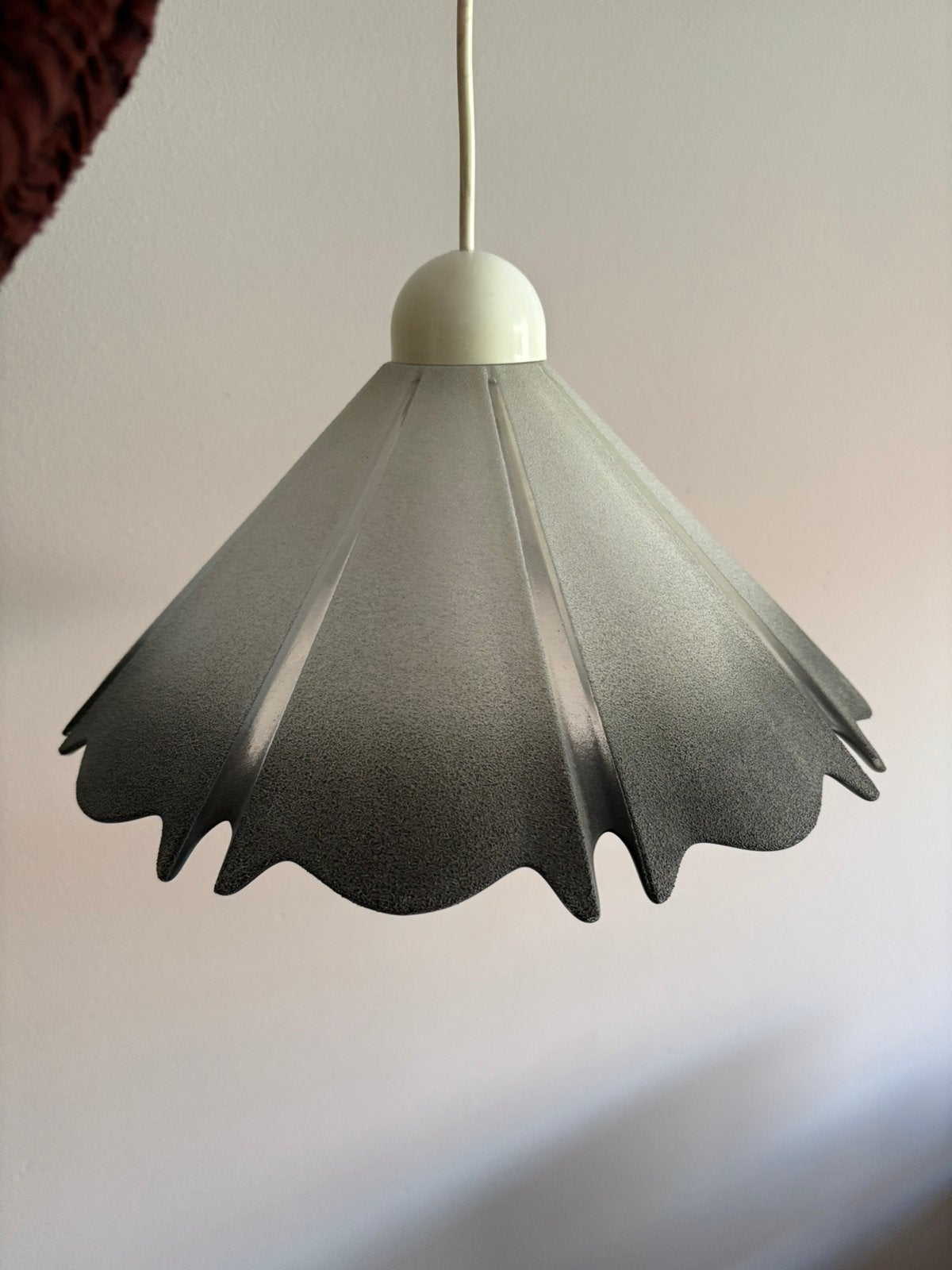 Vintage 80s hanglamp geplooid glas, Huis en Inrichting, Lampen | Hanglampen, Gebruikt, *, Glas, *