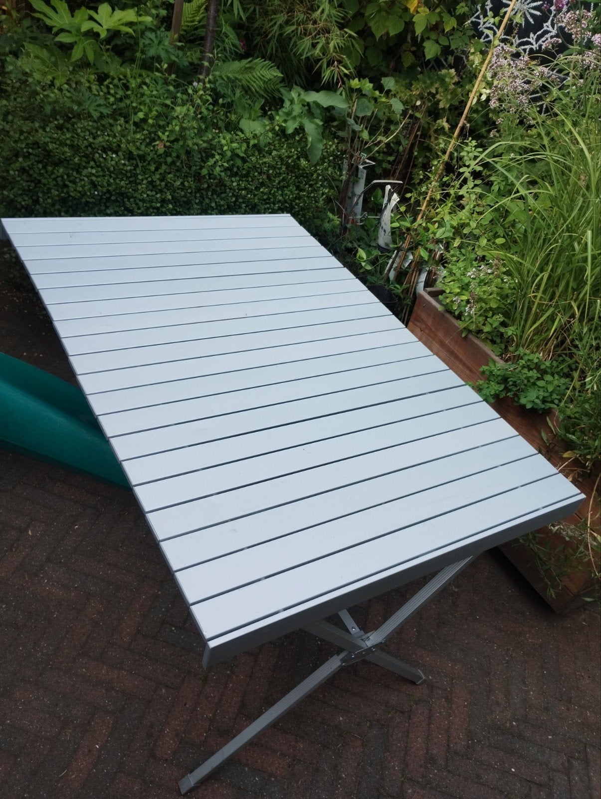 Lichtgewicht aluminium oprolbare campingtafel, Ophalen of Verzenden, Gebruikt, Campingtafel
