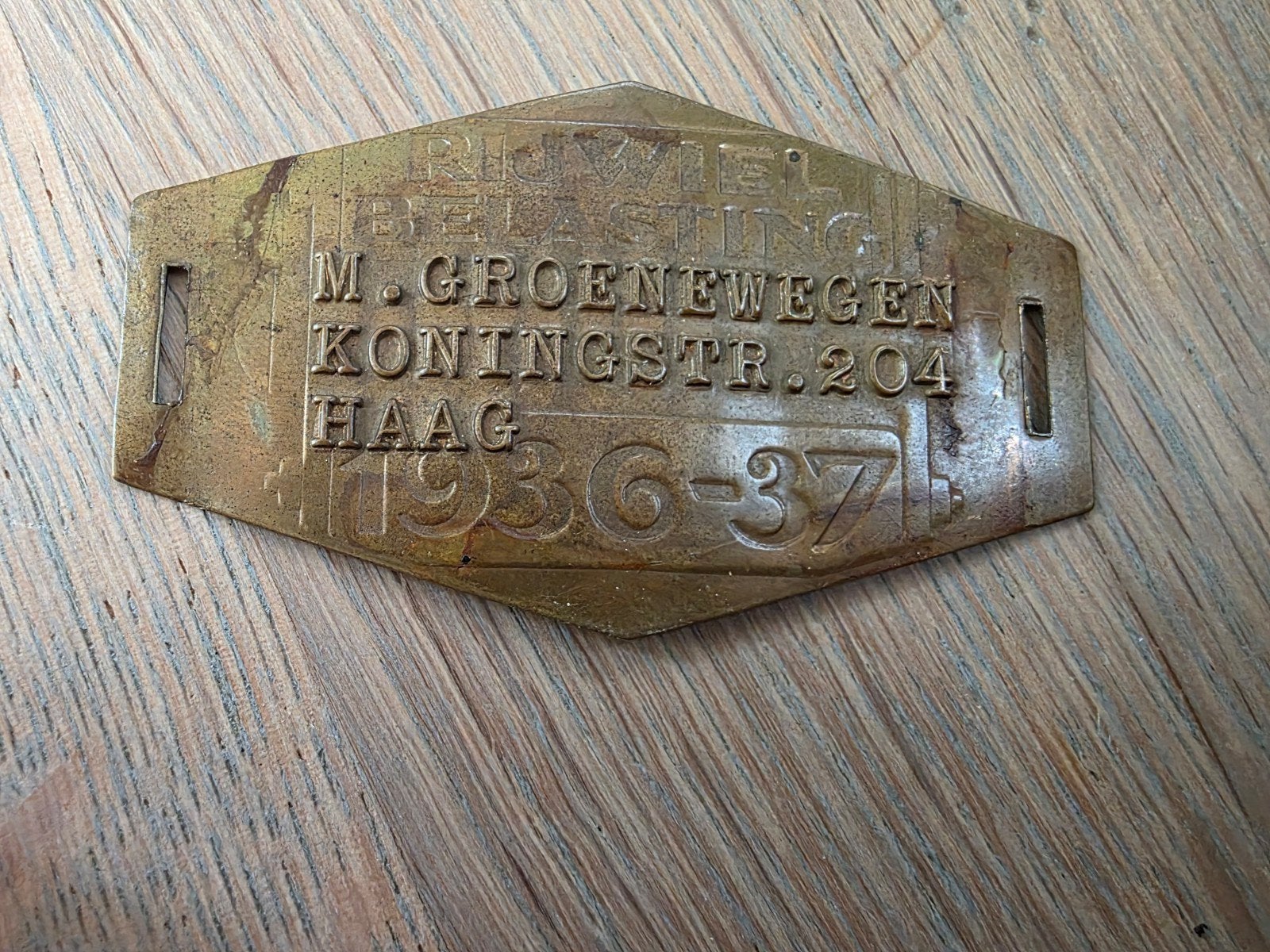 Rijwielbelasting plaatje, Verzamelen, Overige Verzamelen, Ophalen of Verzenden, Gebruikt