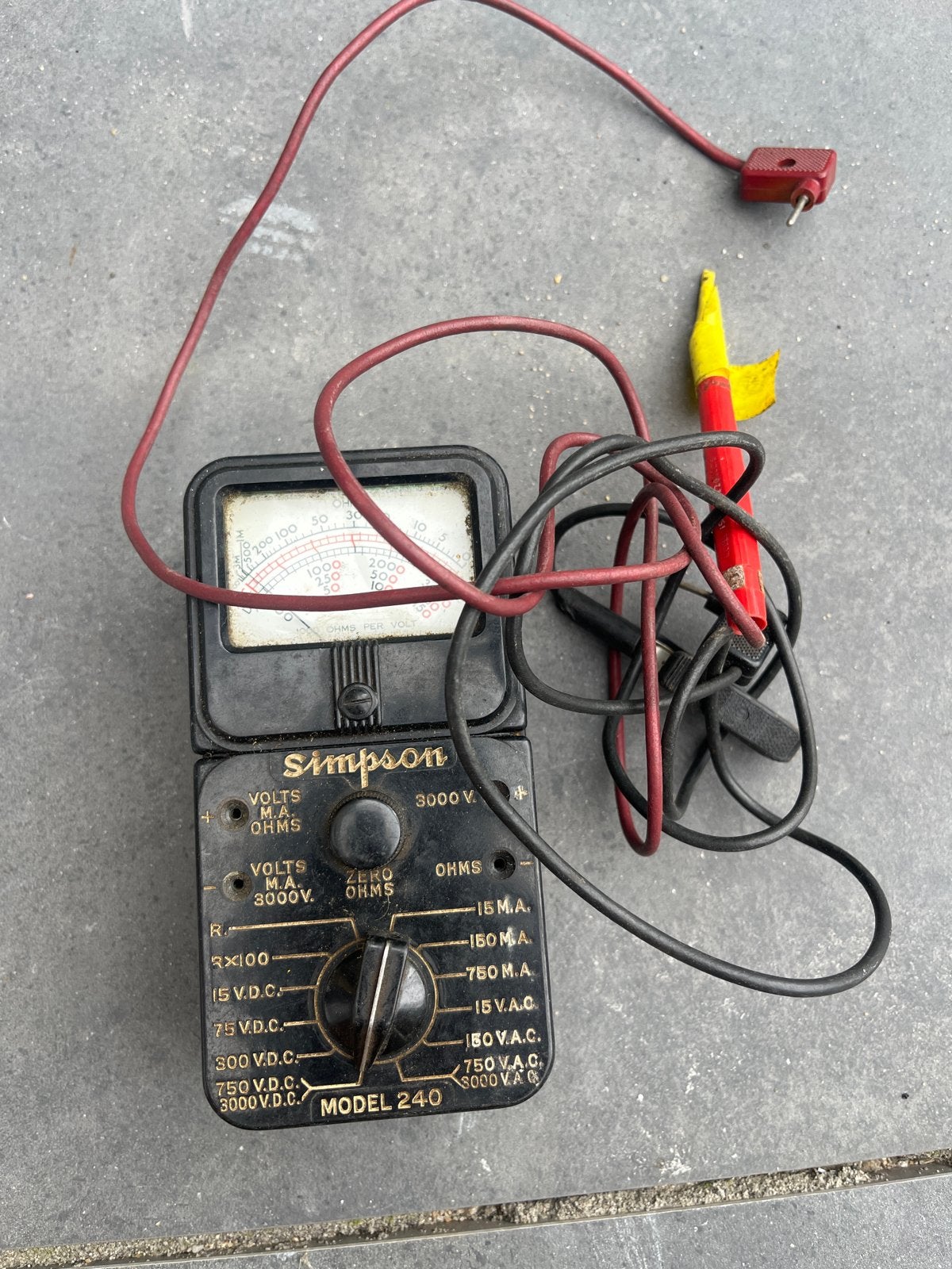 Vintage Simpson Model 240 Multimeter - Analoog, Ophalen of Verzenden, Gebruikt, Multimeter