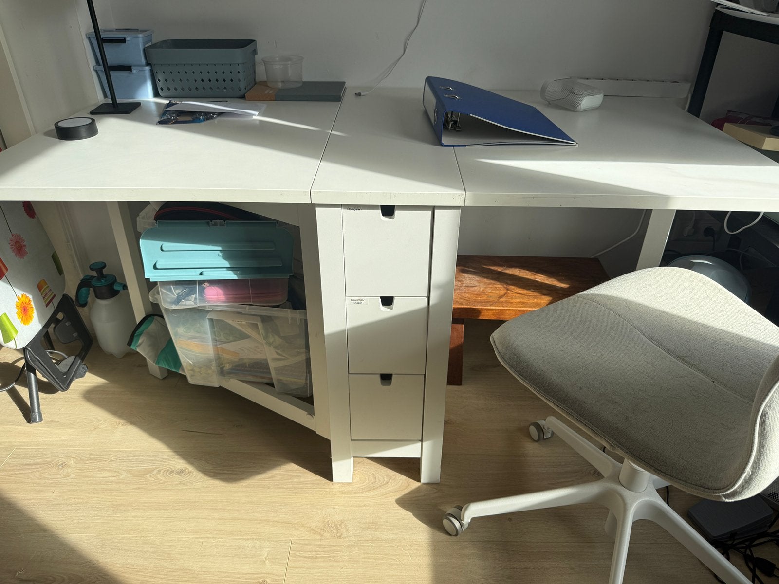 Klaptafel, Huis en Inrichting, Ophalen, Met lades, Spaanplaat of MDF, Zo goed als nieuw
