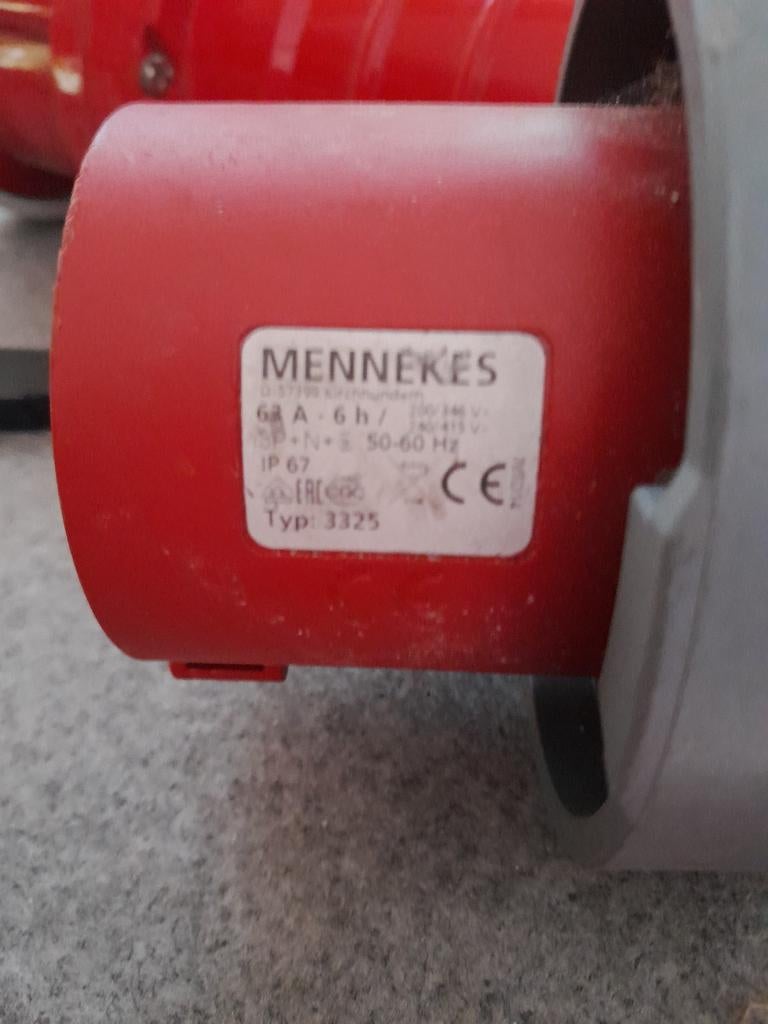 Mennekes CEE Stekker 63A 5-polig IP67 Type 3325, Ophalen of Verzenden, Gebruikt, Stekker