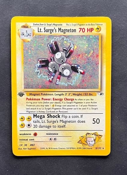 Pokemonkaart Lt. Surge's Magneton (GH 8) First edition, Verzenden, Zo goed als nieuw