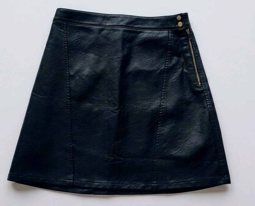 leren zara rok, Maat 38/40 (M), Verzenden, Zwart, Zo goed als nieuw