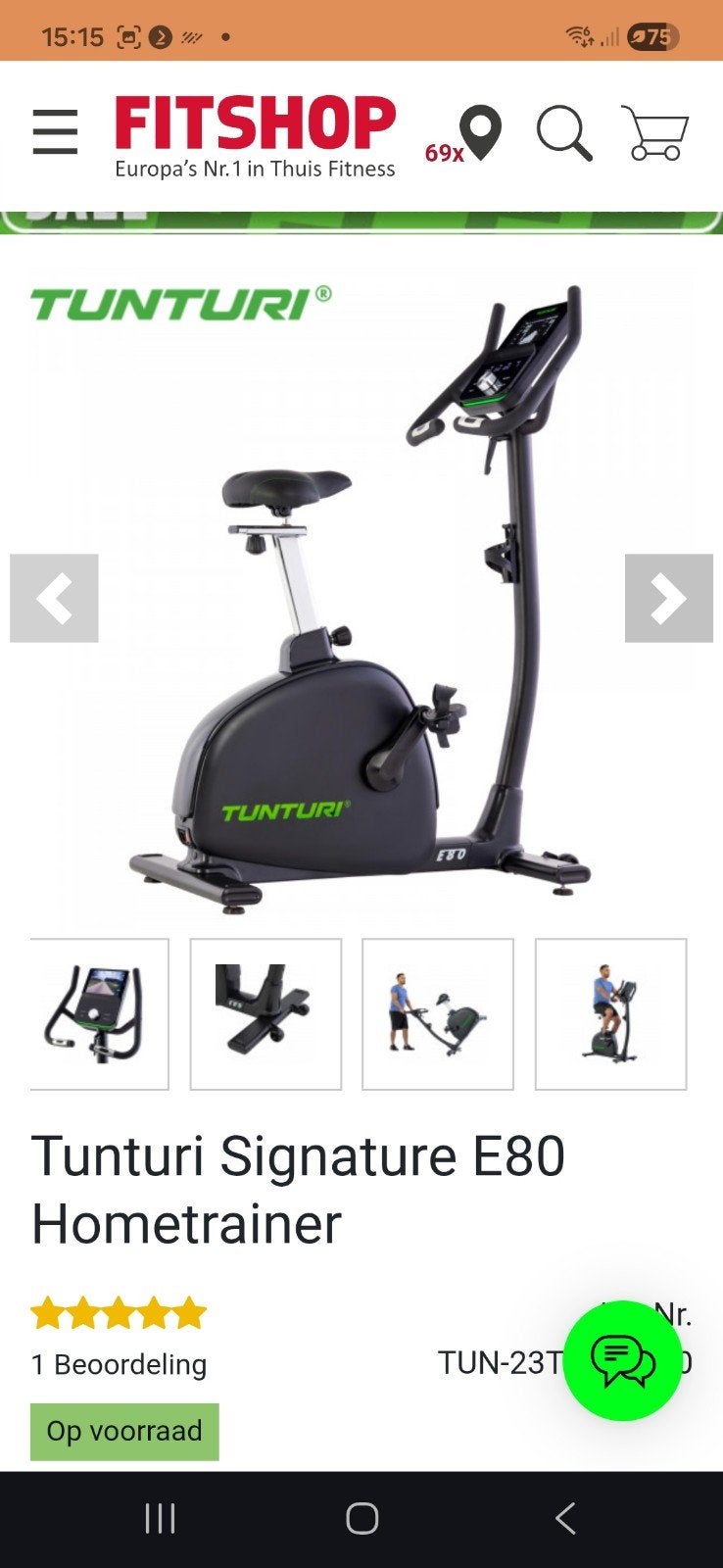Tunturi Signature E80 Hometrainer - Zo goed als nieuw, Ophalen, Zo goed als nieuw, Metaal, Benen