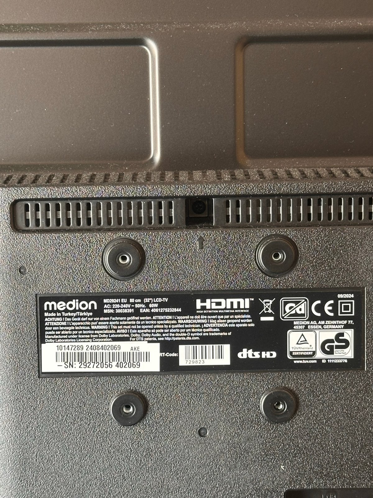 Medion 32" LCD TV - Goede staat, 50 Hz, 80 tot 100 cm, Zo goed als nieuw, Ophalen