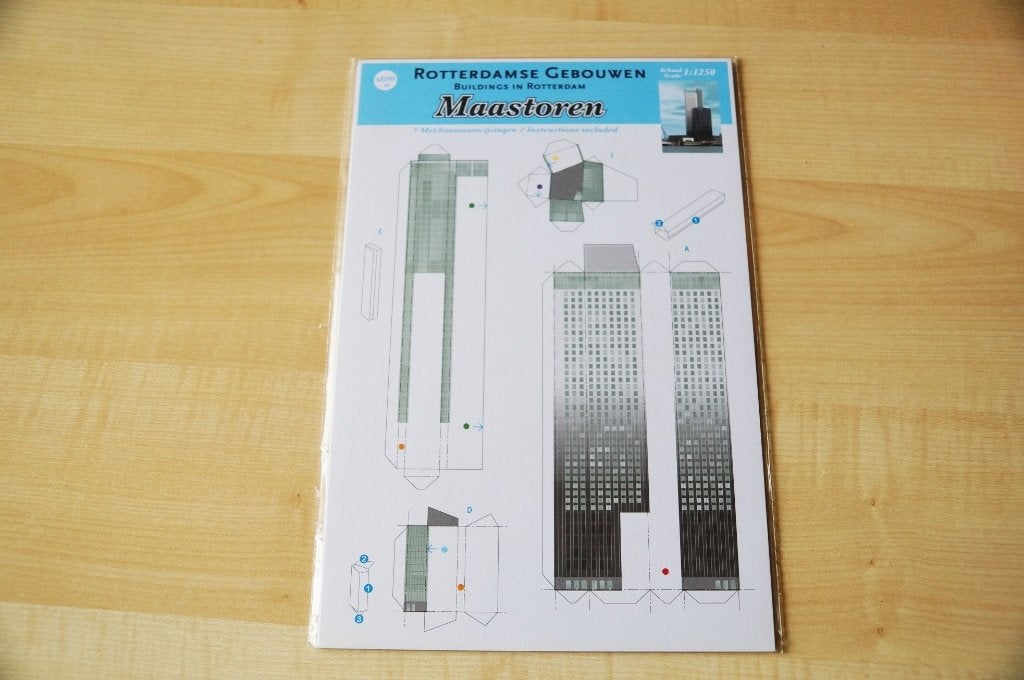 bouwplaat maquette maastoren rotterdam, Ophalen of Verzenden, Nieuw, 1:144 of kleiner