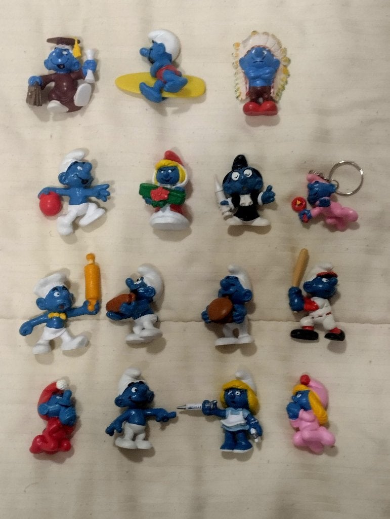 smurfen, apart of in 1 lot : deel 6, Ophalen of Verzenden, Gebruikt, Verschillende Smurfen