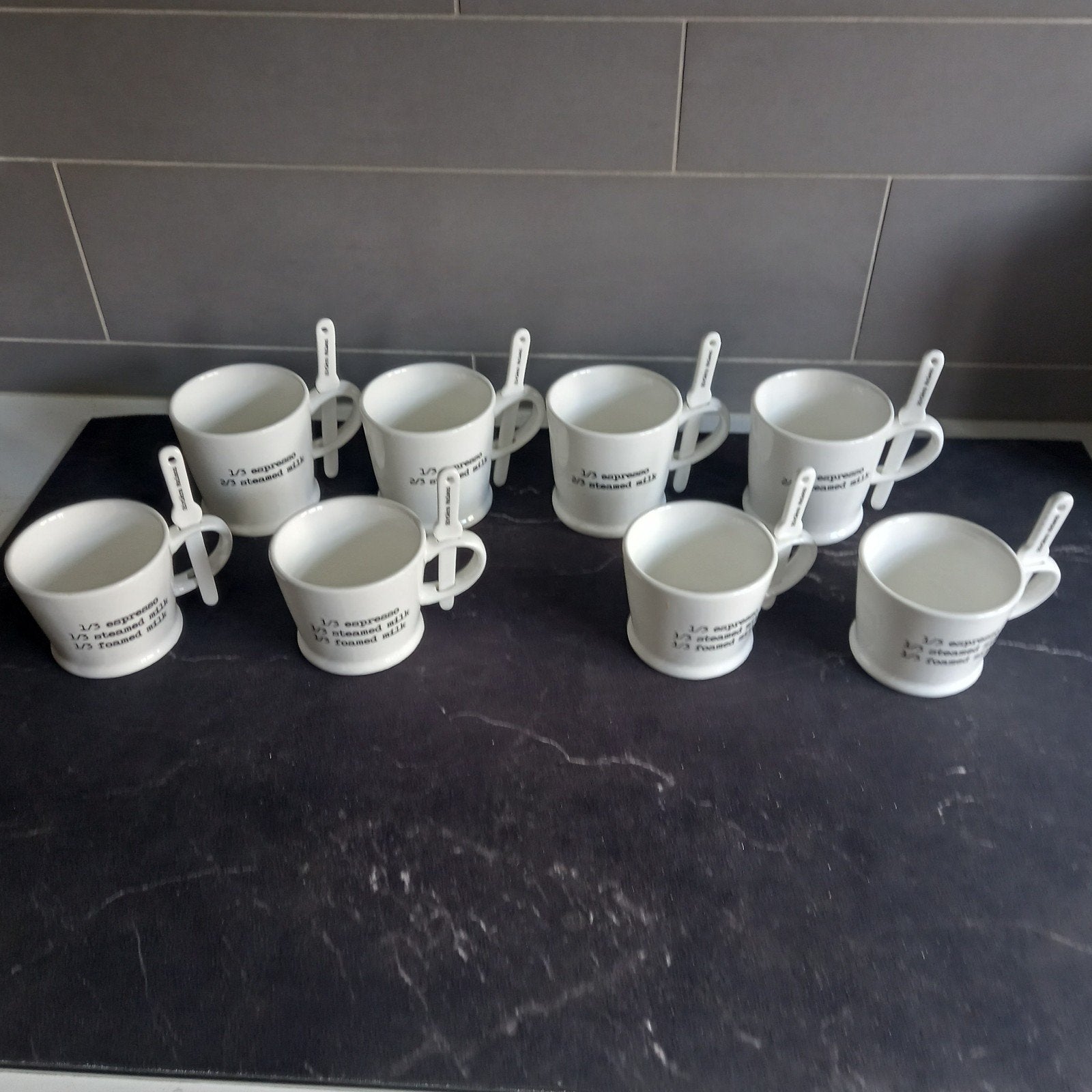 2 x 4 Rivie`ra Maison espresso koppen met lepel ., Ophalen of Verzenden