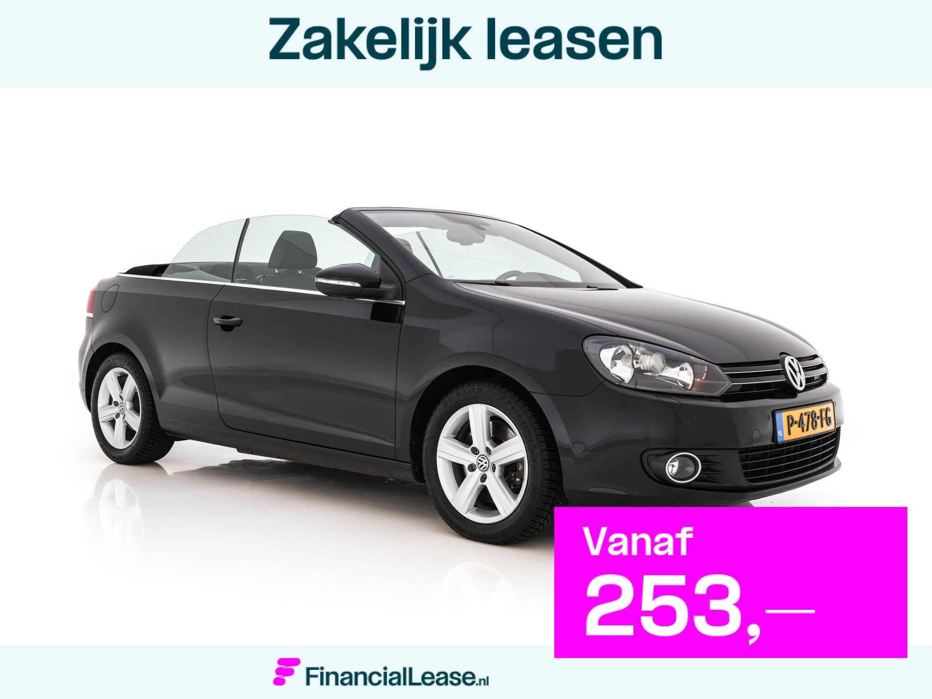 Volkswagen Golf Cabriolet 2.0 TDI Bluemotion Aut. *NAVI-FULL, Stof, Gebruikt, 4 cilinders, Zwart