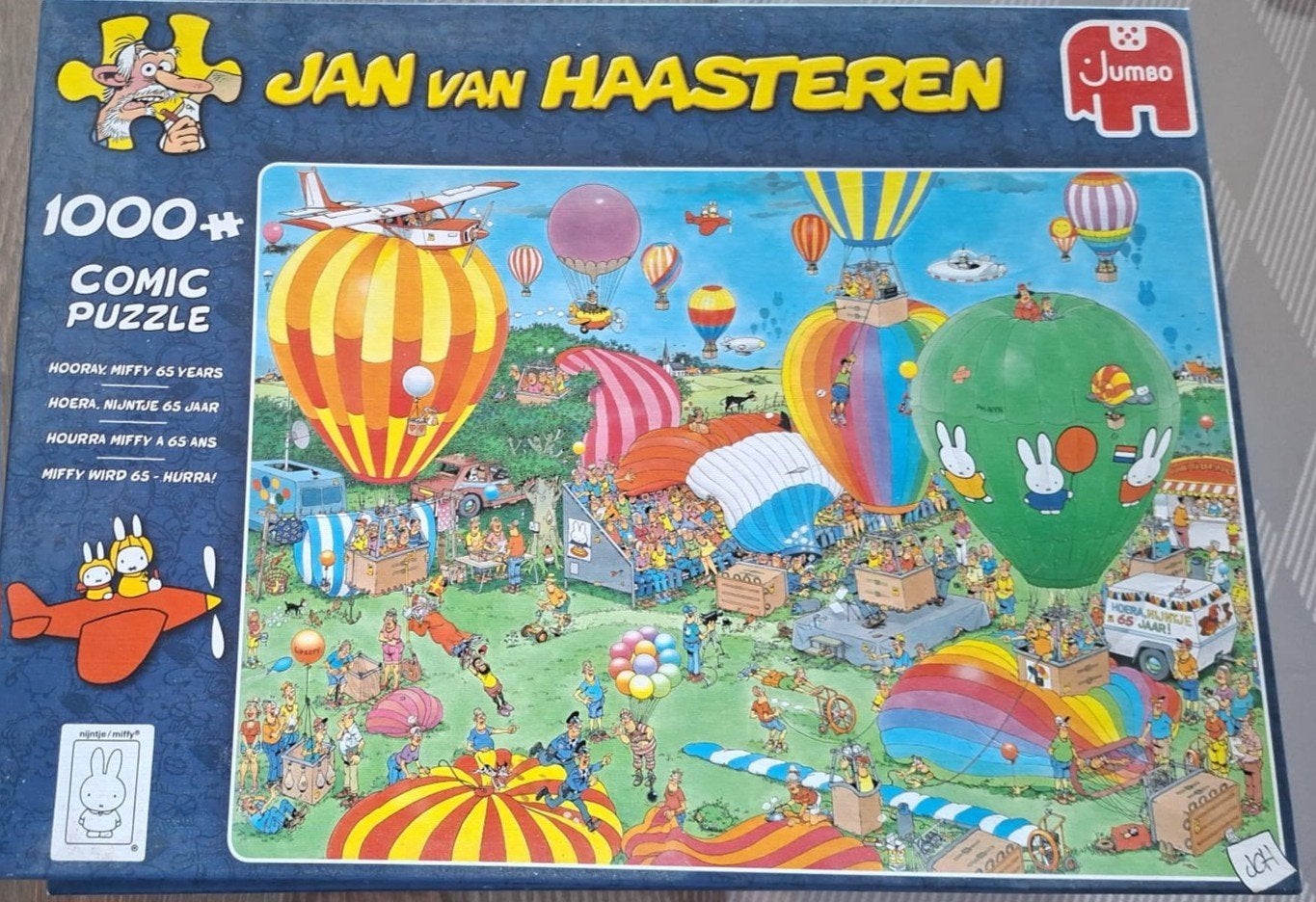Jan van Haasteren puzzel 'Nijntje 65 jaar' aangeboden, Ophalen of Verzenden, 500 t/m 1500 stukjes, Zo goed als nieuw, Legpuzzel