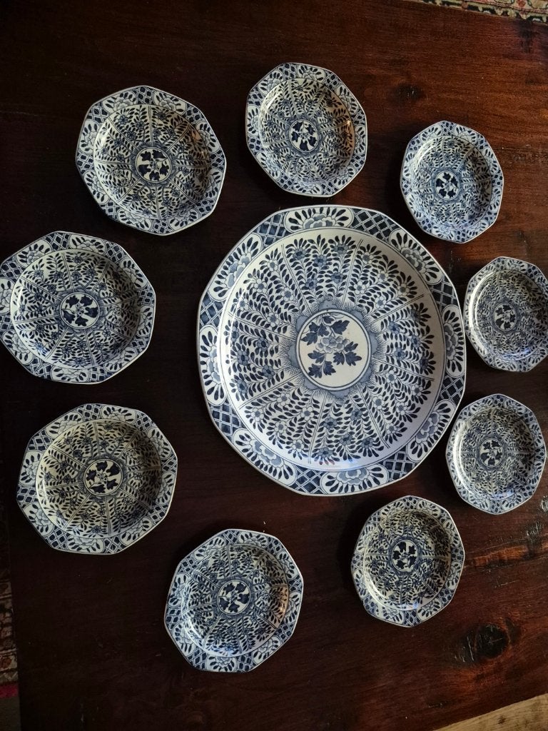 Gebakstset Regout/Mosa - bord met 9 bordjes, Ophalen of Verzenden