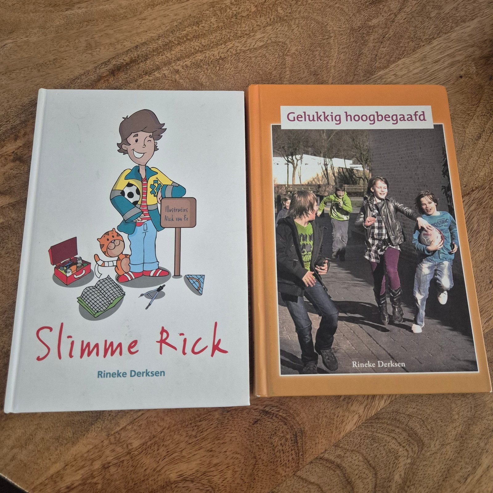 Boeken: Slimme Rick & Gelukkig Hoogbegaafd (Rineke Derksen), Ophalen of Verzenden, Zo goed als nieuw