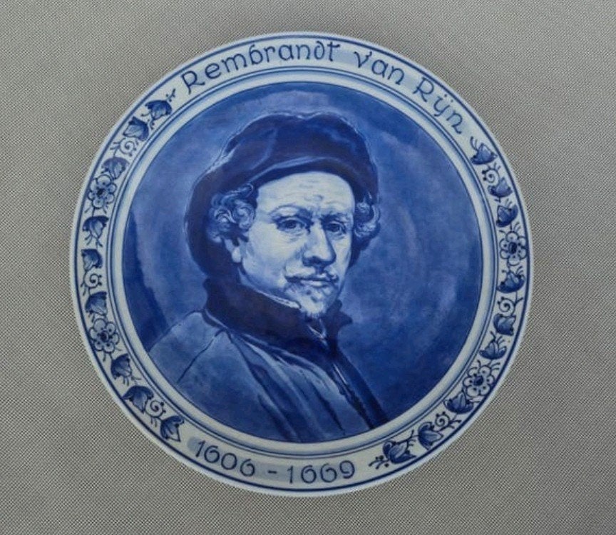 Delfts blauw bord Rembrandt van Rijn royal delft, Ophalen of Verzenden