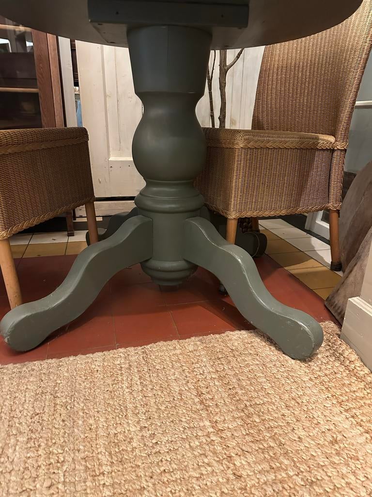 Mooie eet tafel rond in groen landelijke stijl IL Fienile, Ophalen, Gebruikt, IL Fienile, 100 tot 150 cm
