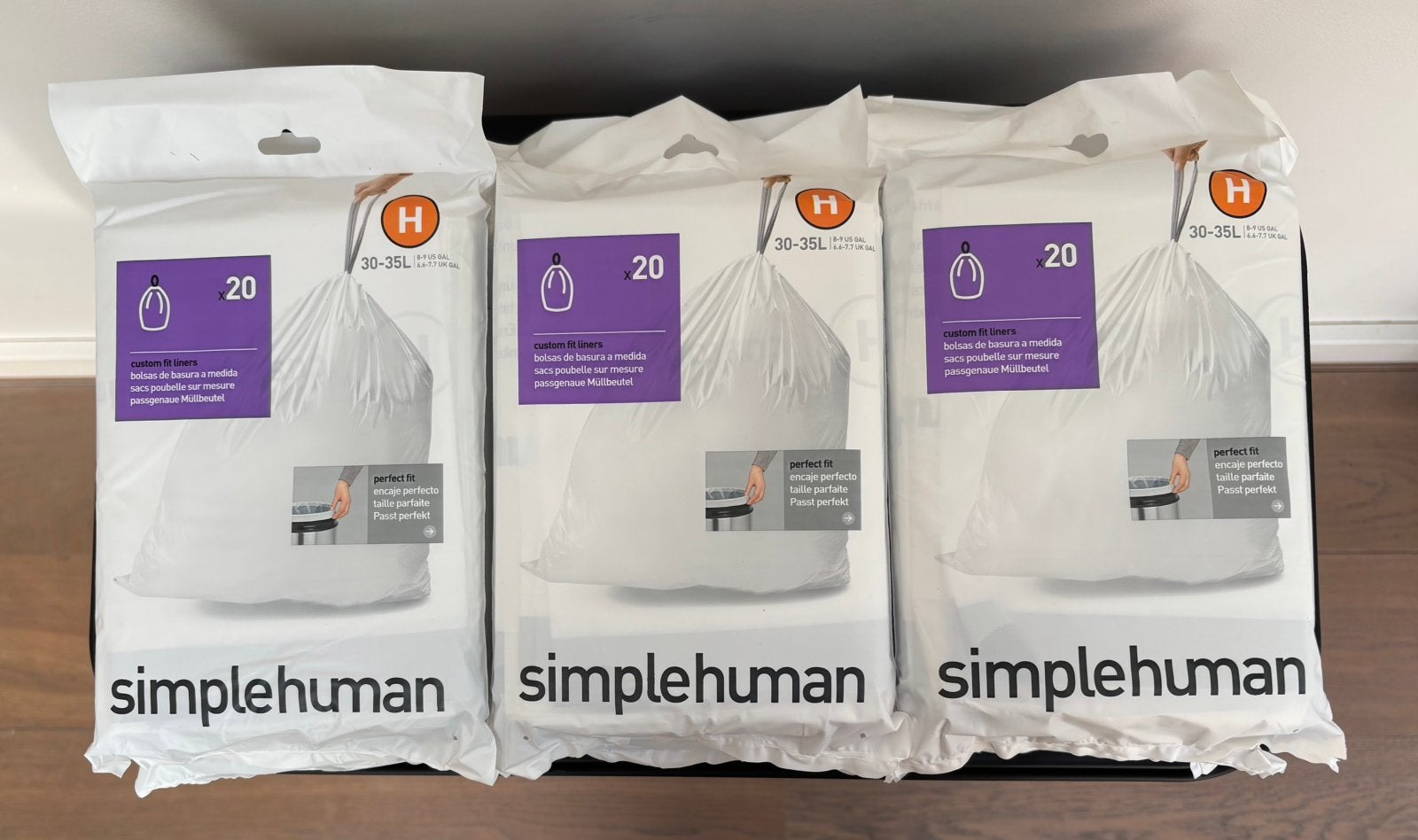 Simplehuman vuilniszakken 57 stuks, Kunststof, 50 tot 75 cm, Nieuw, Ophalen of Verzenden