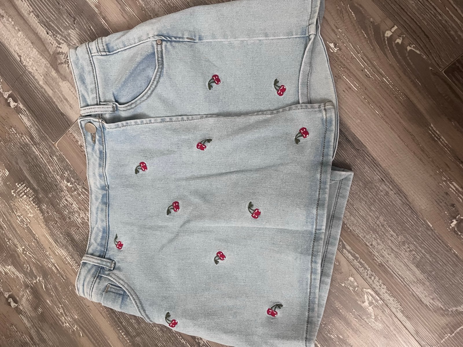 Broekrokje/Skort met kersjes - Maat 42/XL, Ophalen, Blauw, Maat 46/48 (XL) of groter, Nieuw