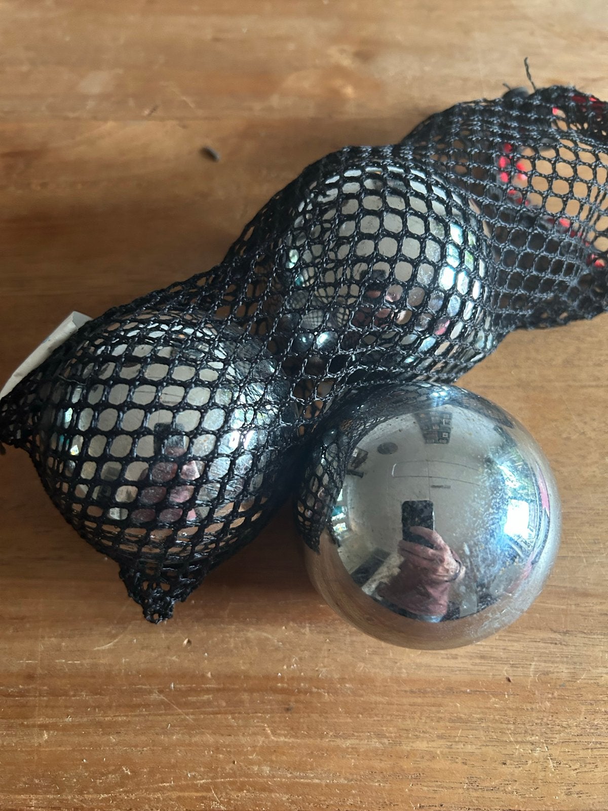 Jeu de boules ballen in netje, Ophalen, Gebruikt
