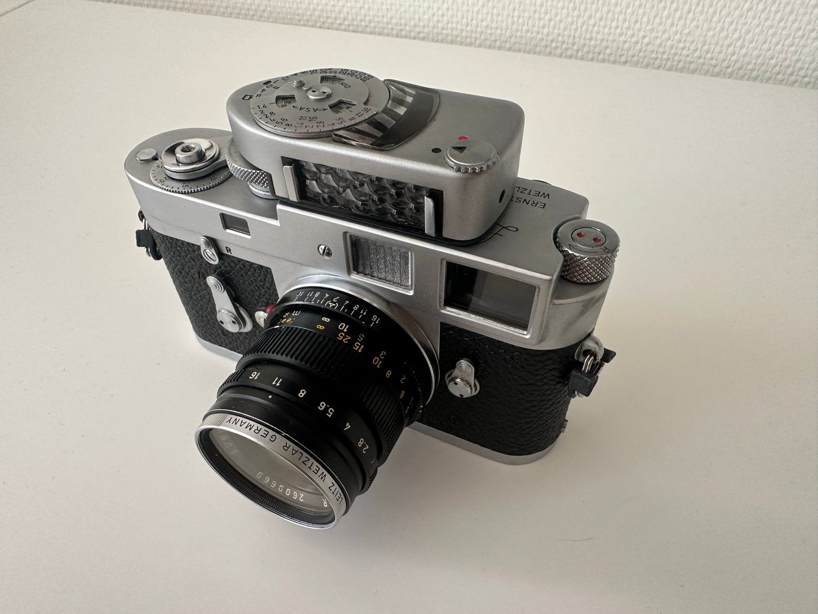 Leica M2 met Leitz Summicron 50mm f/2 lens en lichtmeter, Ophalen of Verzenden, Zo goed als nieuw, Spiegelreflex, Leica