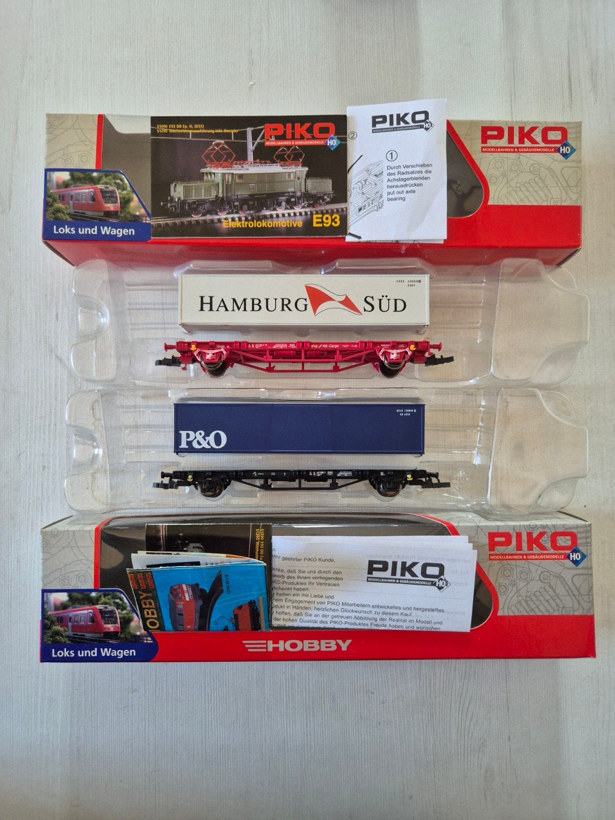 2 Fraaie Piko H0 NS containerwagons 95658-58096/2 (nieuw), Gelijkstroom, NS, Nieuw, Wagon