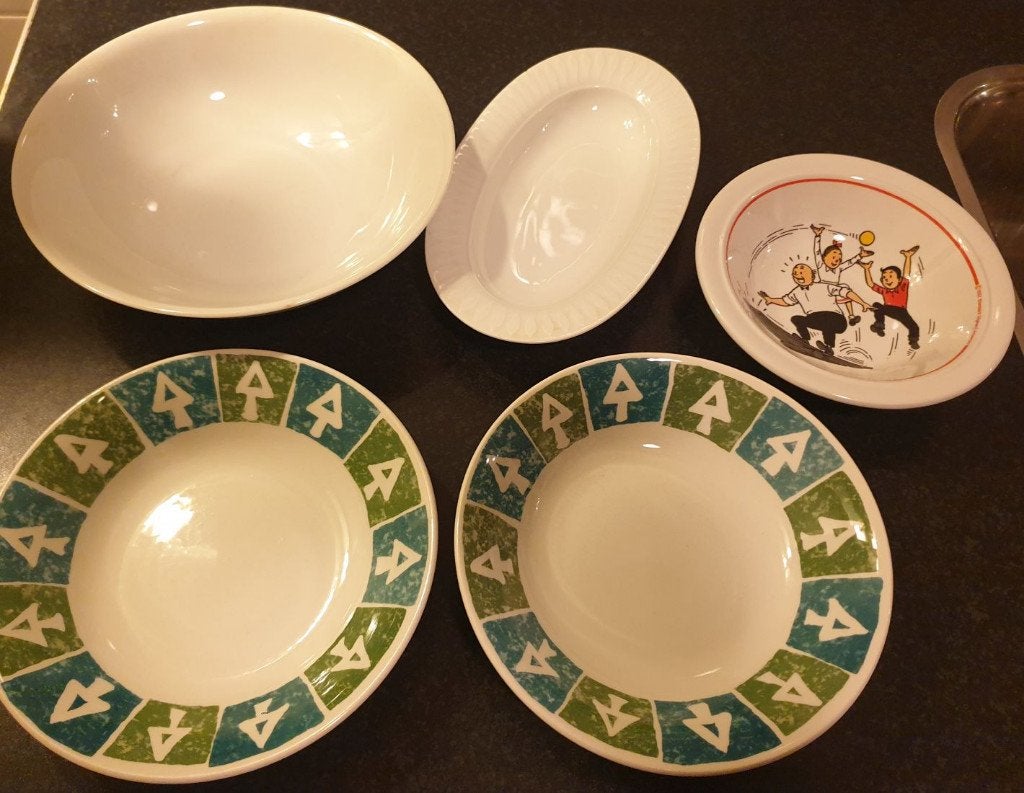 borden, soepborden, ovenschalen, kommen, grote bekers, Huis en Inrichting, Ophalen, Gebruikt, Schaal of Schalen, Overige stijlen