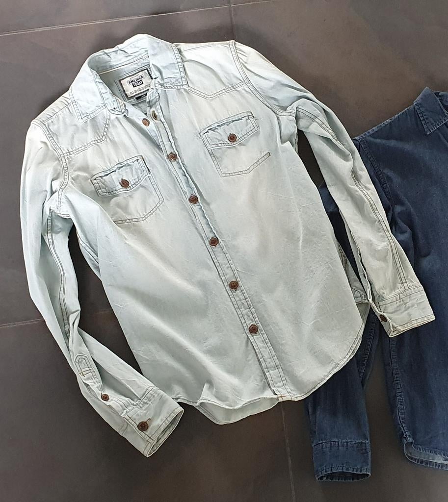 Nieuwe Jeansblouse mt S American Today, Ophalen of Verzenden, Nieuw, Blauw