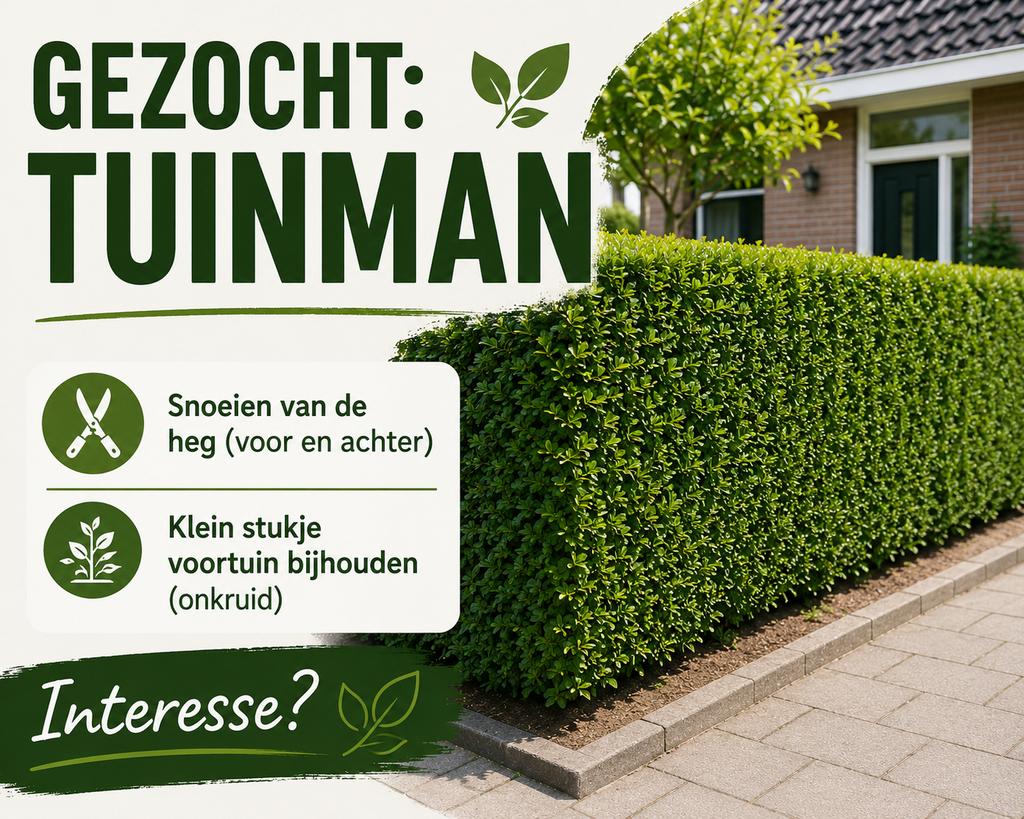 Tuinman gezocht, Diensten en Vakmensen, Tuinmannen en Stratenmakers, Tuinonderhoud of Snoeiwerk