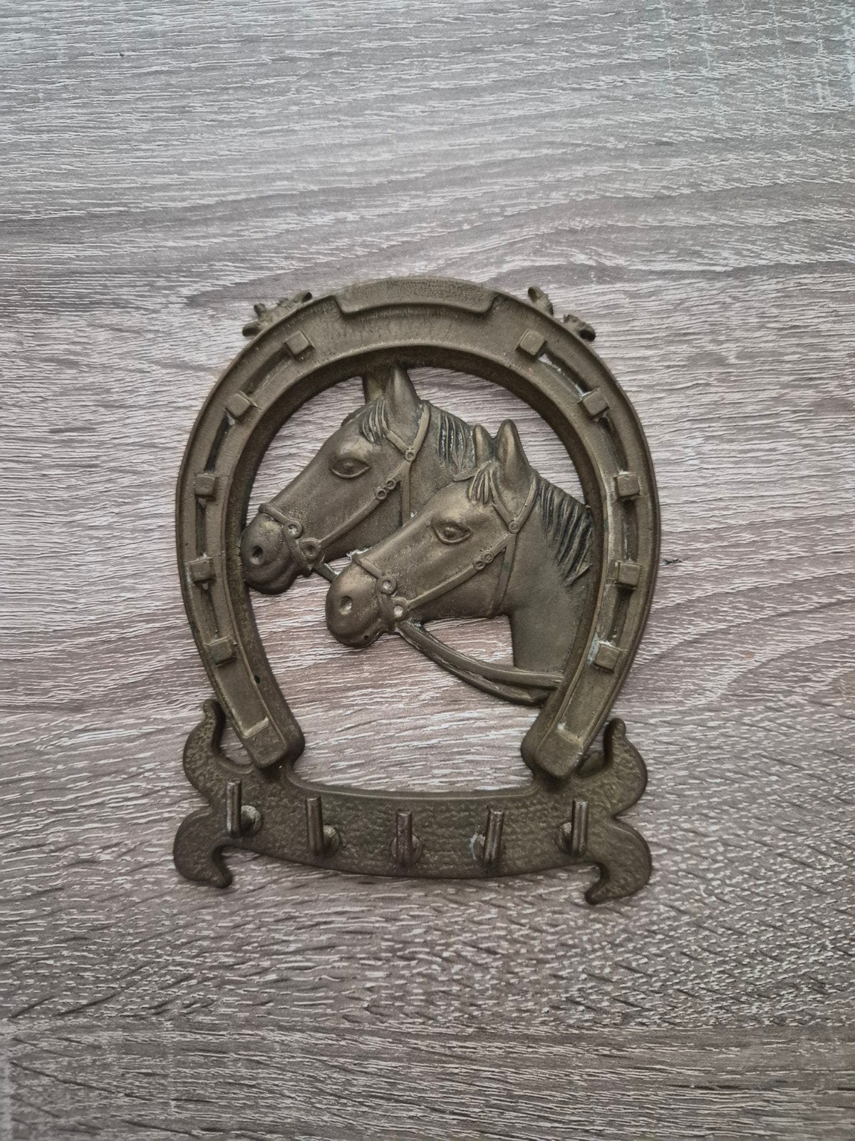 Te koop vintage koperen paard hoefijzer sleutelrek, Antiek en Kunst, Antiek | Koper en Brons, Ophalen