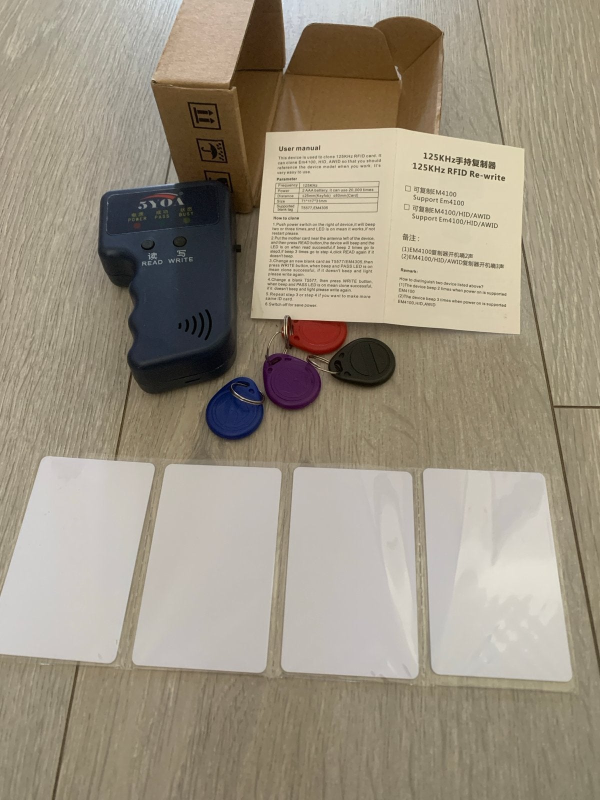 125KHz RFID clone Kopieerapparaat met Kaarten en Tags, Ophalen of Verzenden, Zo goed als nieuw, Overige typen, Overige soorten