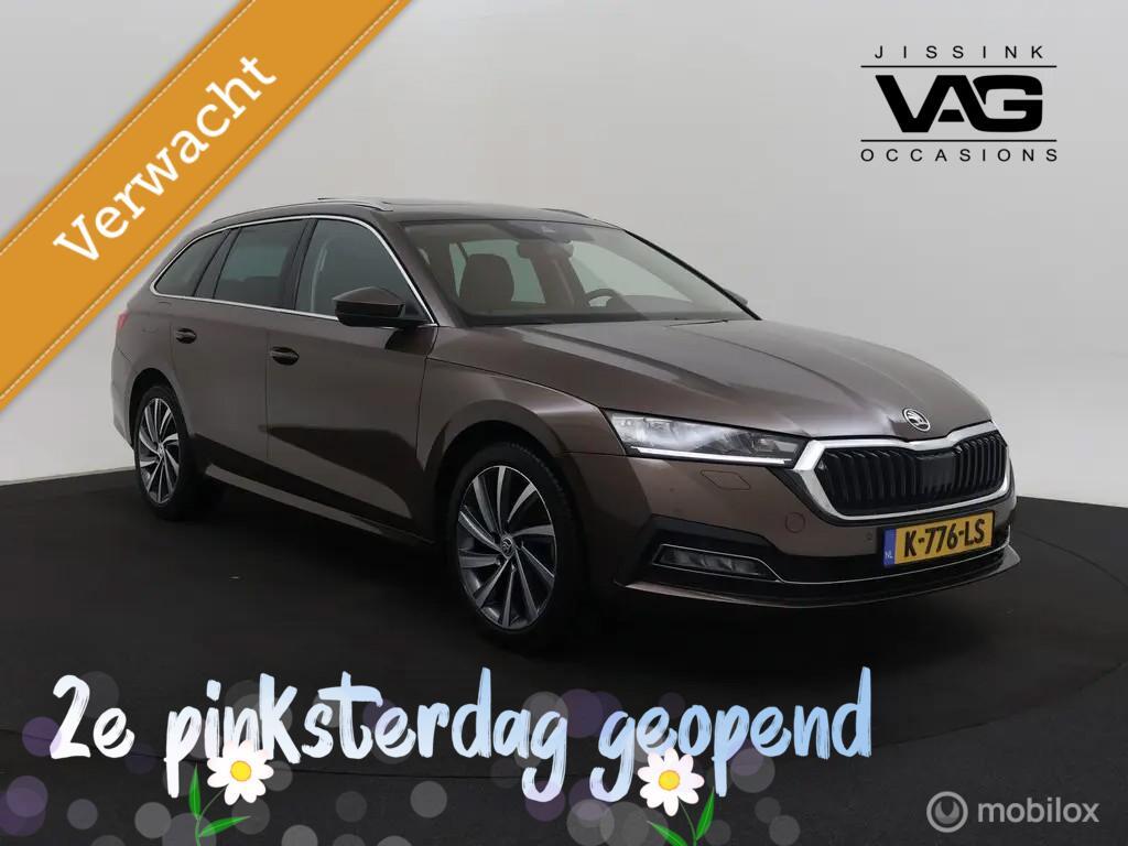 Skoda Octavia 1.0 e-TSI Automaat Trekhaak Pano Led Leer ACC, Auto's, Skoda, Gebruikt, Bruin, 19 km/l, 3 cilinders