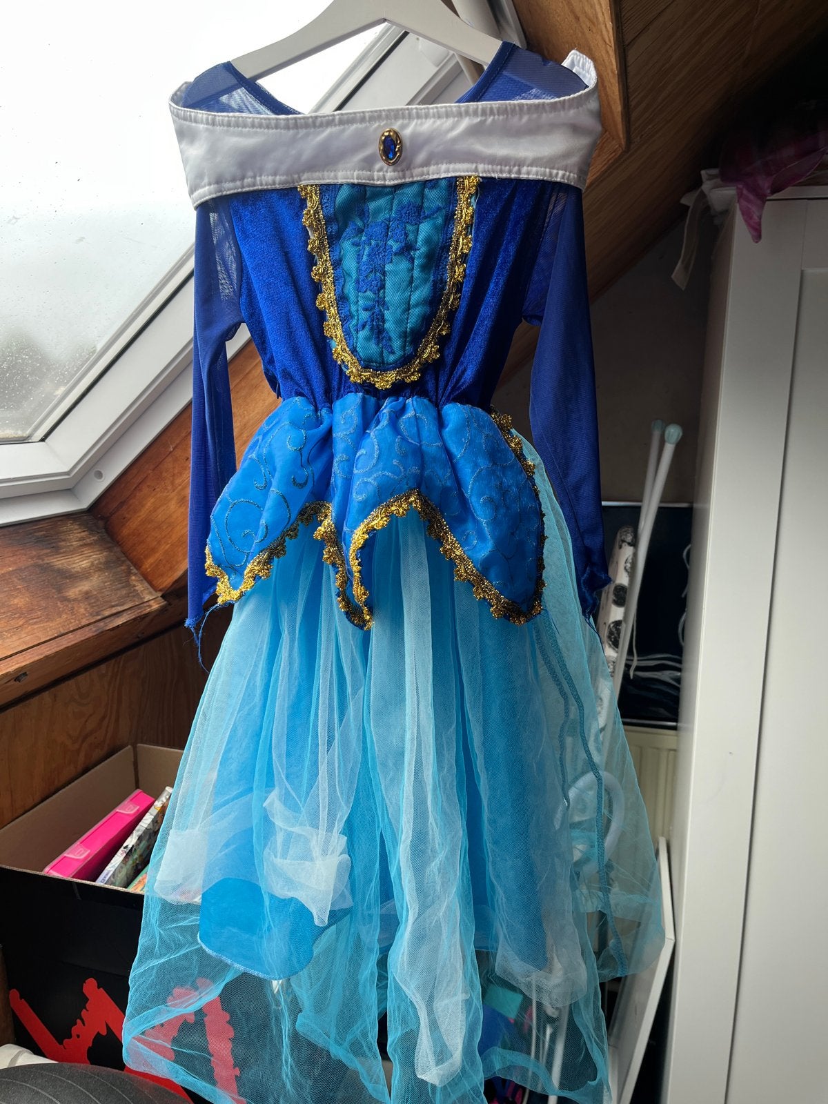 Verkleedjurk prinses blauw maat 130, Ophalen of Verzenden, Gebruikt, Meisje, Jurk of Rok