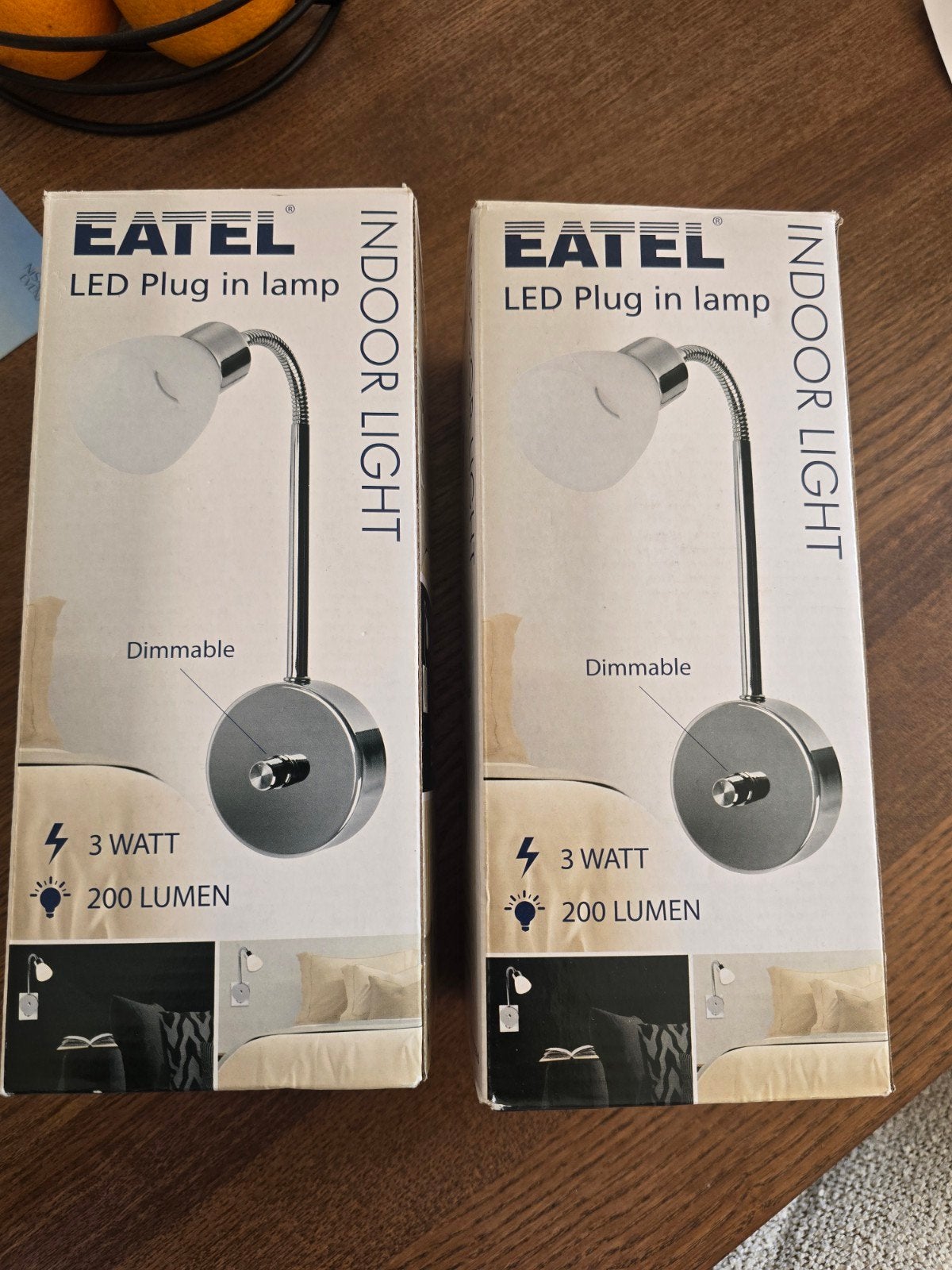 2x LED plug in lamp, Ophalen, Wit