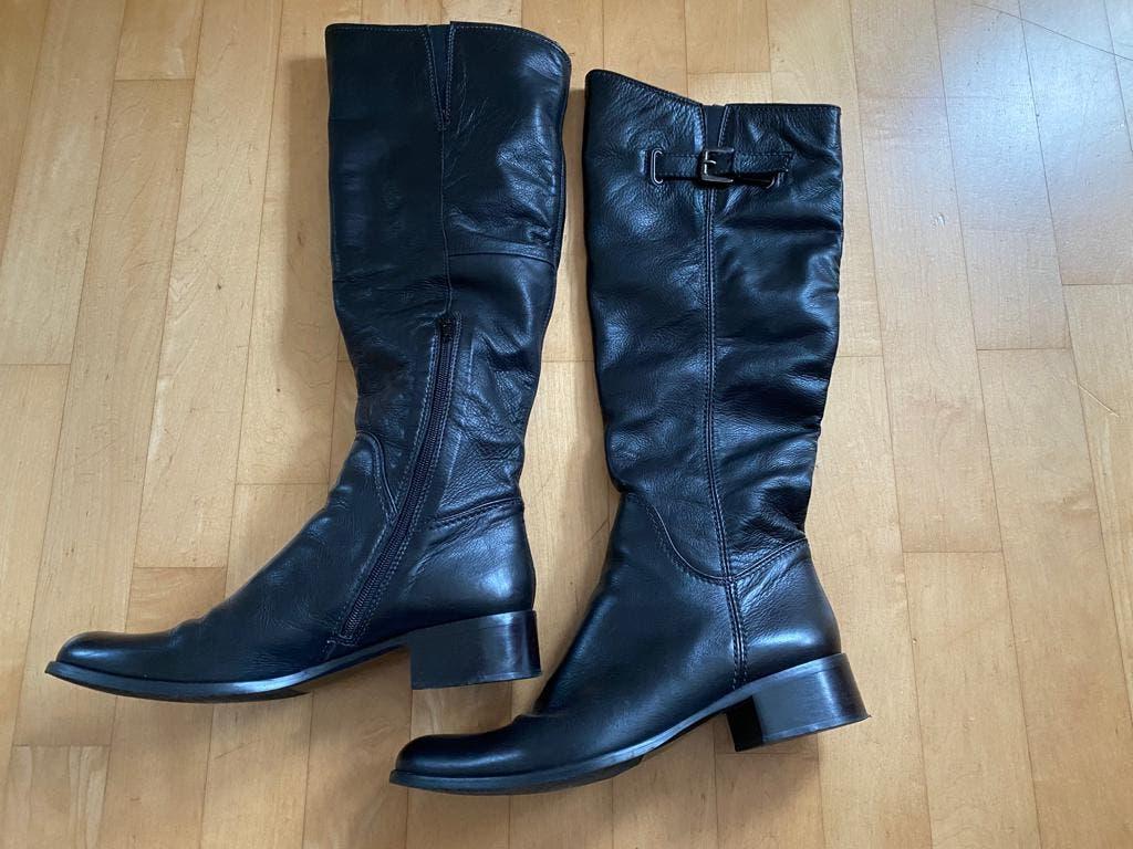 Zanon & Zago - leren laarzen, Kleding | Dames, Schoenen, Hoge laarzen, Zwart, Zanon & Zago, Ophalen of Verzenden
