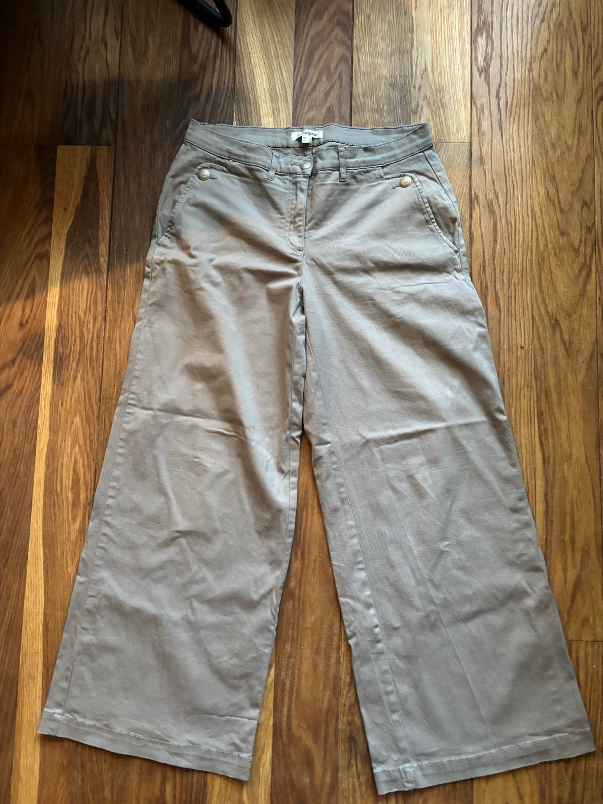 Zandkleurige wijde broek maat 42 (L) Bonprix zgan, Kleding | Dames, Beige, Maat 42/44 (L), Ophalen of Verzenden, Zo goed als nieuw