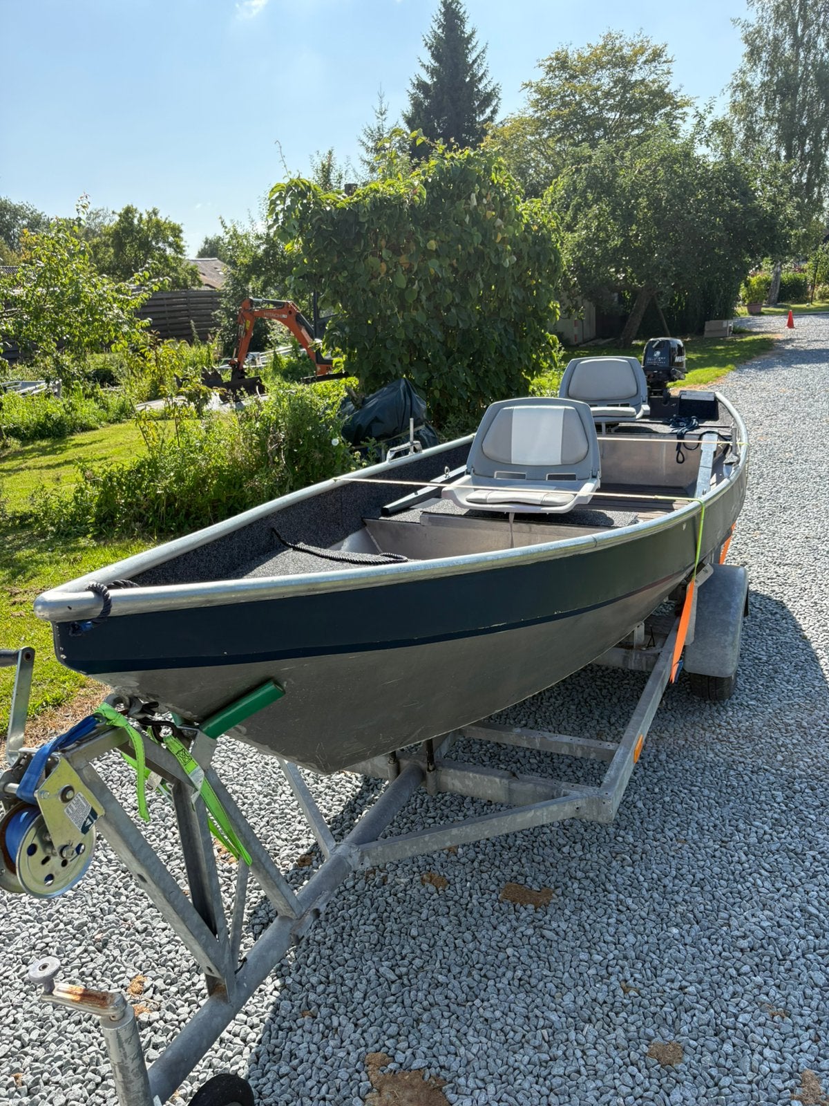 Aluminium Hanzepunter + 6 pk 4 tact Mercury +trailer, Watersport en Boten, Motorboten en Motorjachten, Aluminium, Benzine, Buitenboordmotor