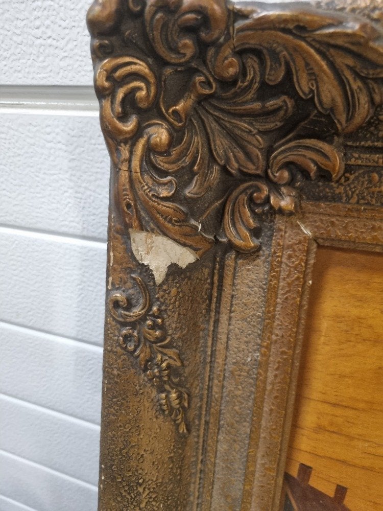 schilderij marqueterie houtinleg antiek kerkdorp, Ophalen of Verzenden, 'T Olde Gre-j, Info@toldegrej.nl, Endepoelstraat 20f Didam