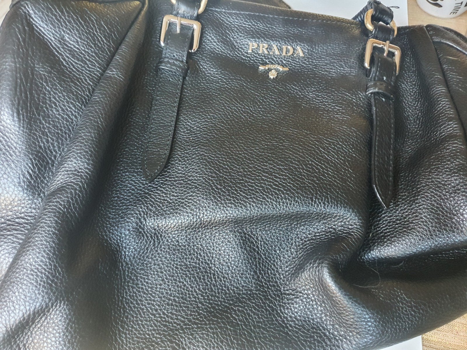 Prada handtas – echt leer, in uitstekende staat, Ophalen, 30 cm of meer, Zwart, Minder dan 40 cm