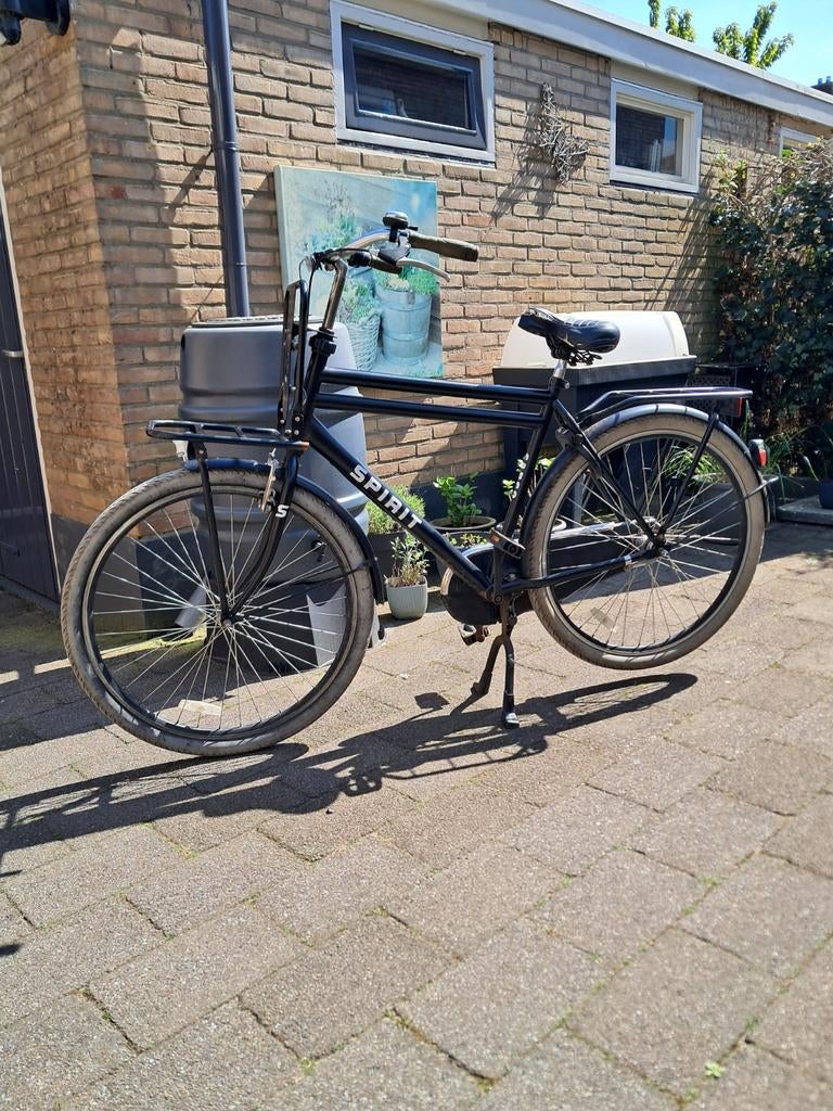 Heren zwarte Spirit Cargo fiets!, Gebruikt, Velgrem, Versnellingen, 57 tot 61 cm