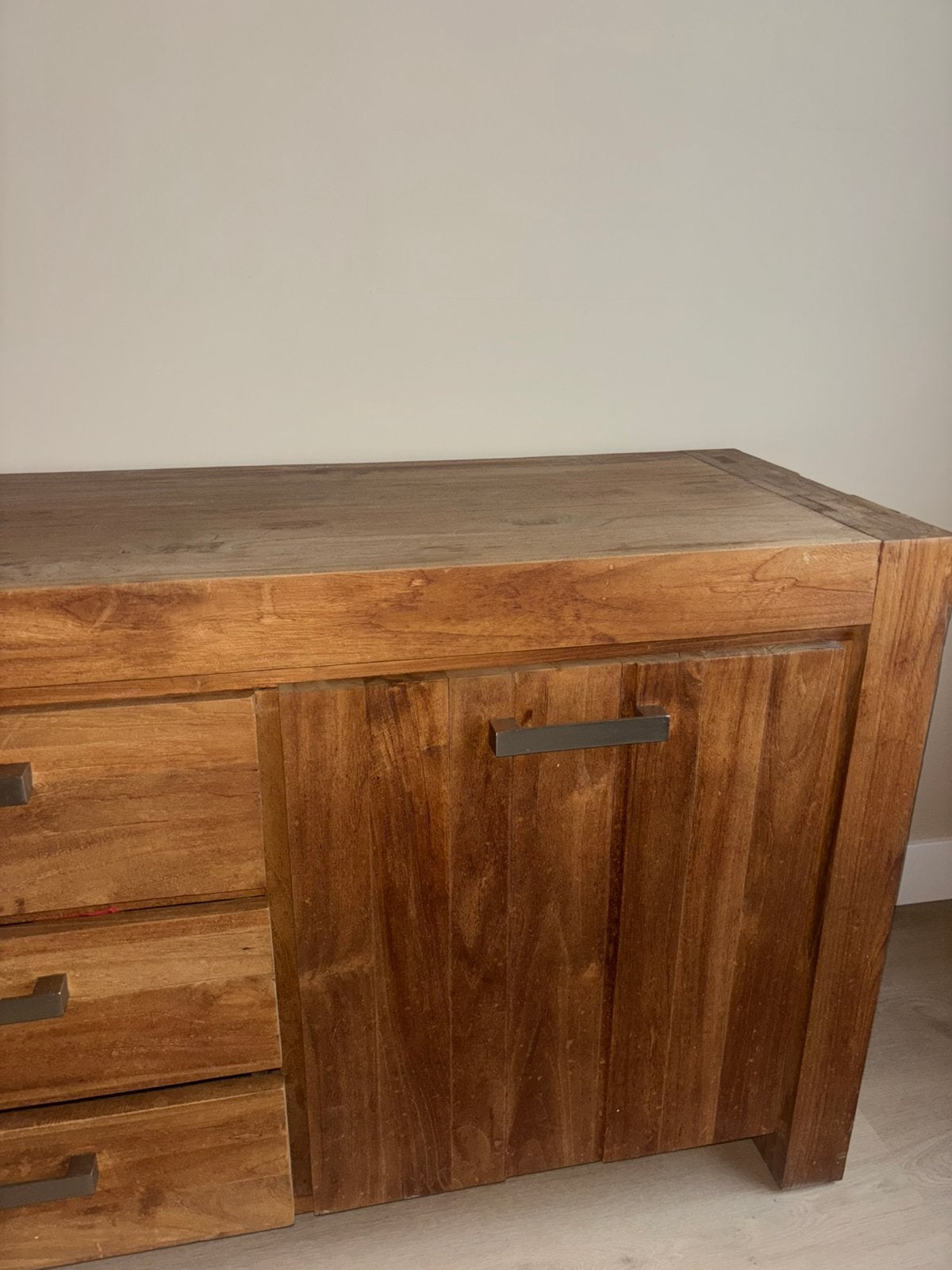 Teakhouten dressoir, Ophalen, Gebruikt, 150 tot 200 cm, Teakhout