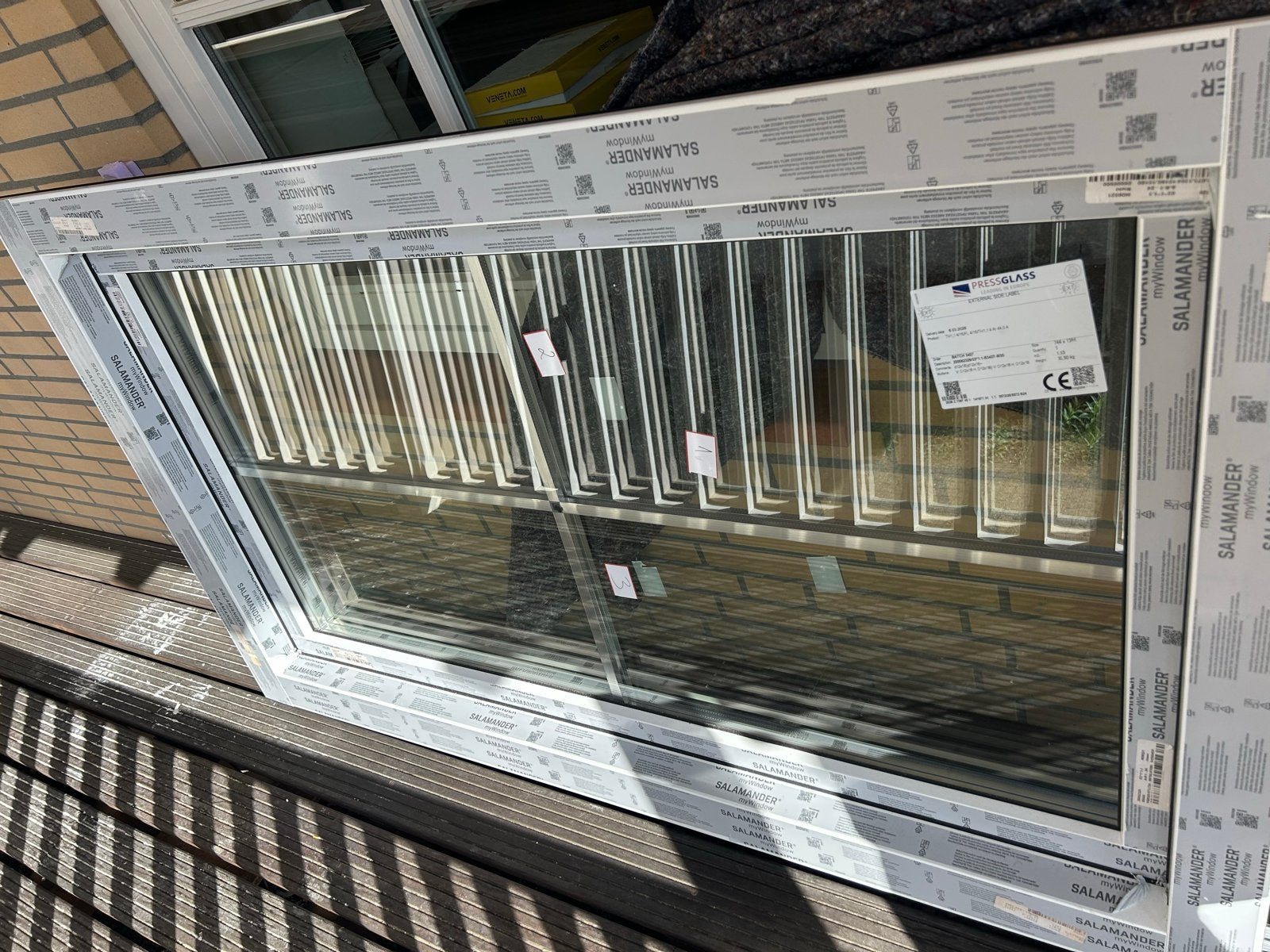 Splinter NIEUW kunsttof Tripple glas Creon kozijn incl hor, Doe-het-zelf en Verbouw, Kozijnen en Schuifpuien, Kunststof, Raamkozijn