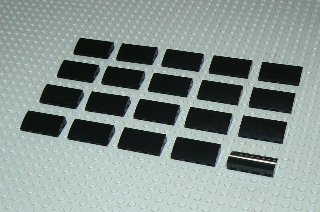 L511 Gebogen stenen 2x4 zwart 20 st., Ophalen of Verzenden, Nieuw, Losse stenen, Lego